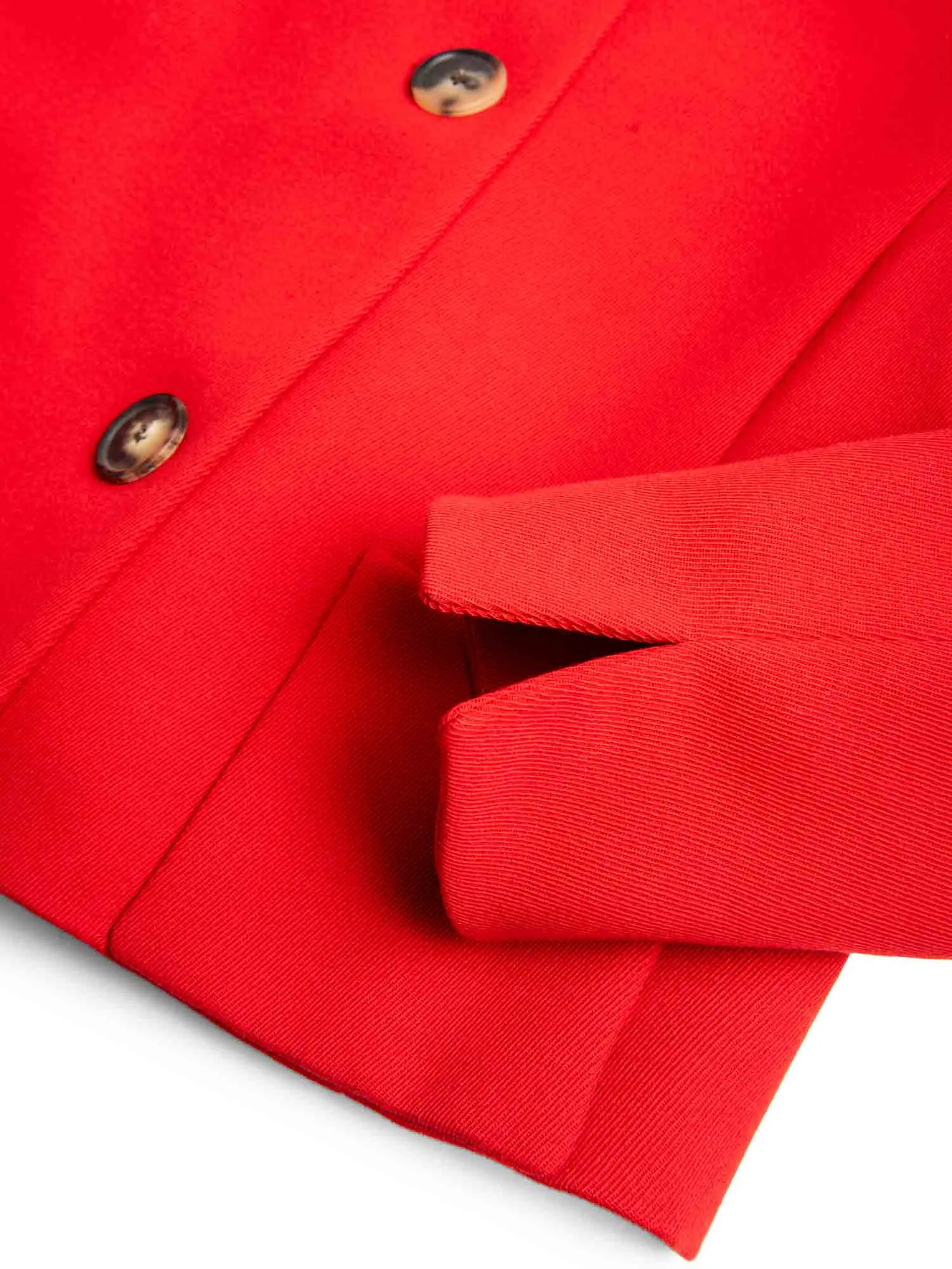 Akris Wool Pleated Cropped Jacket Red