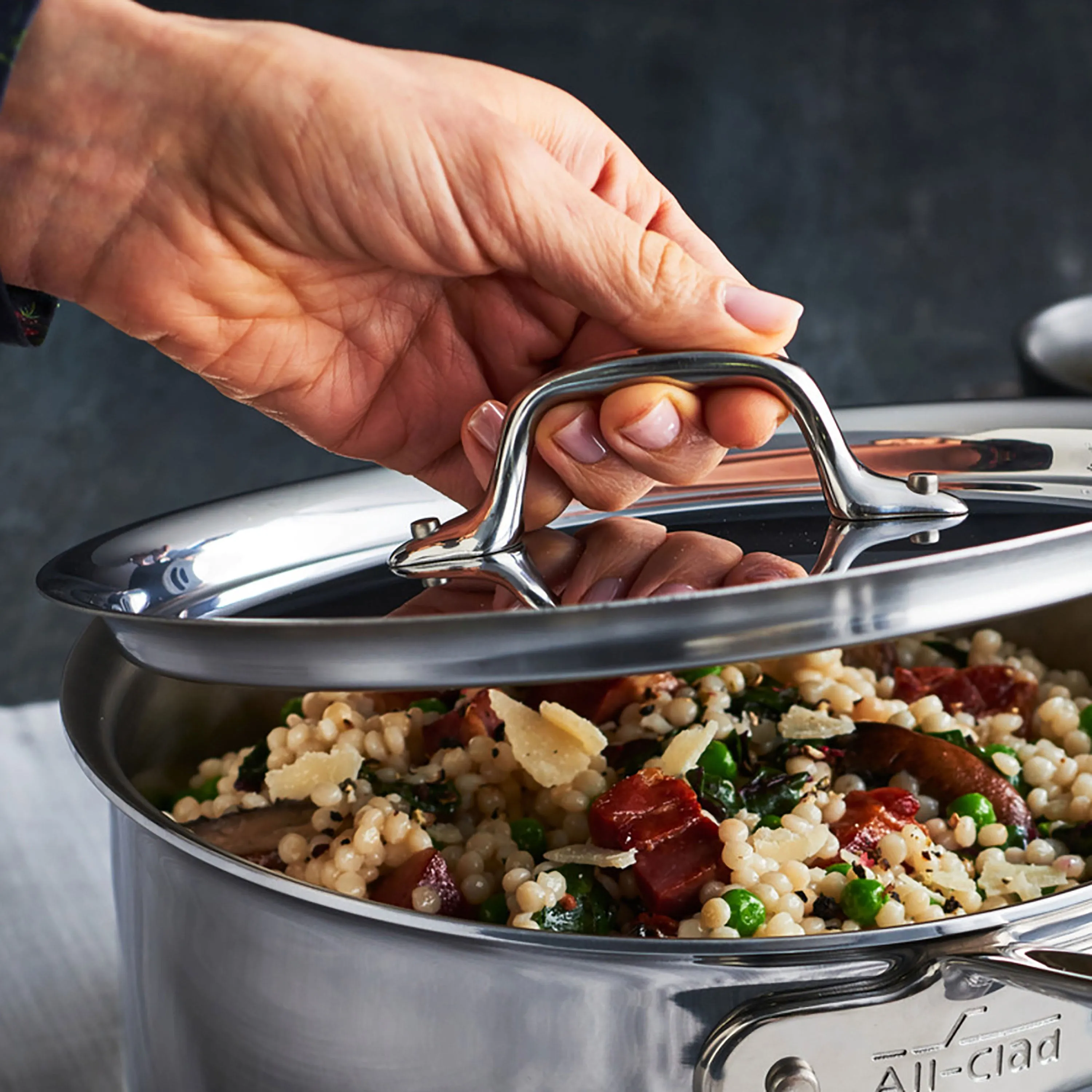 All-Clad d3 Stainless 2 Piece Open Saucepan & Fry Pan Set