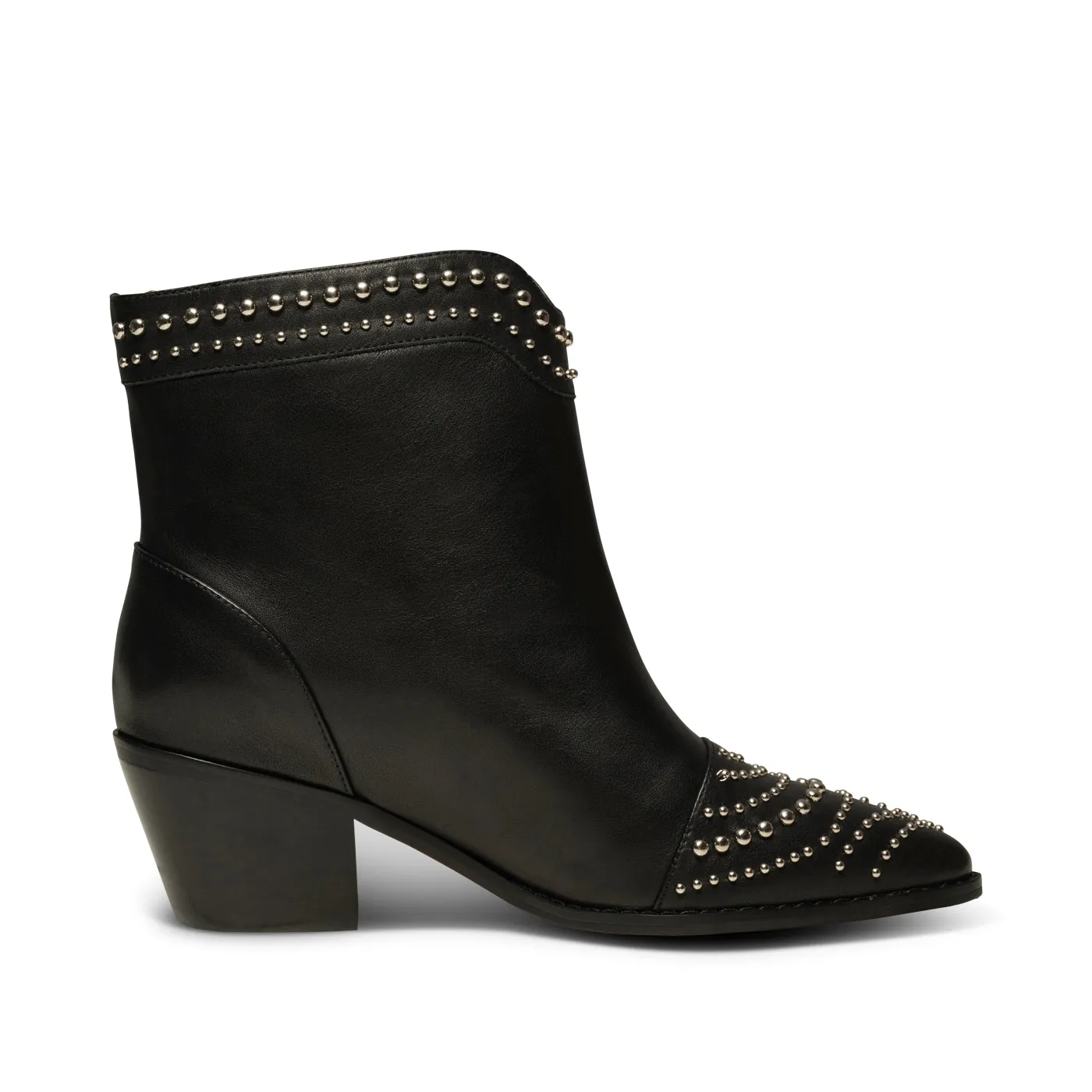 Annika western stud leather - BLACK