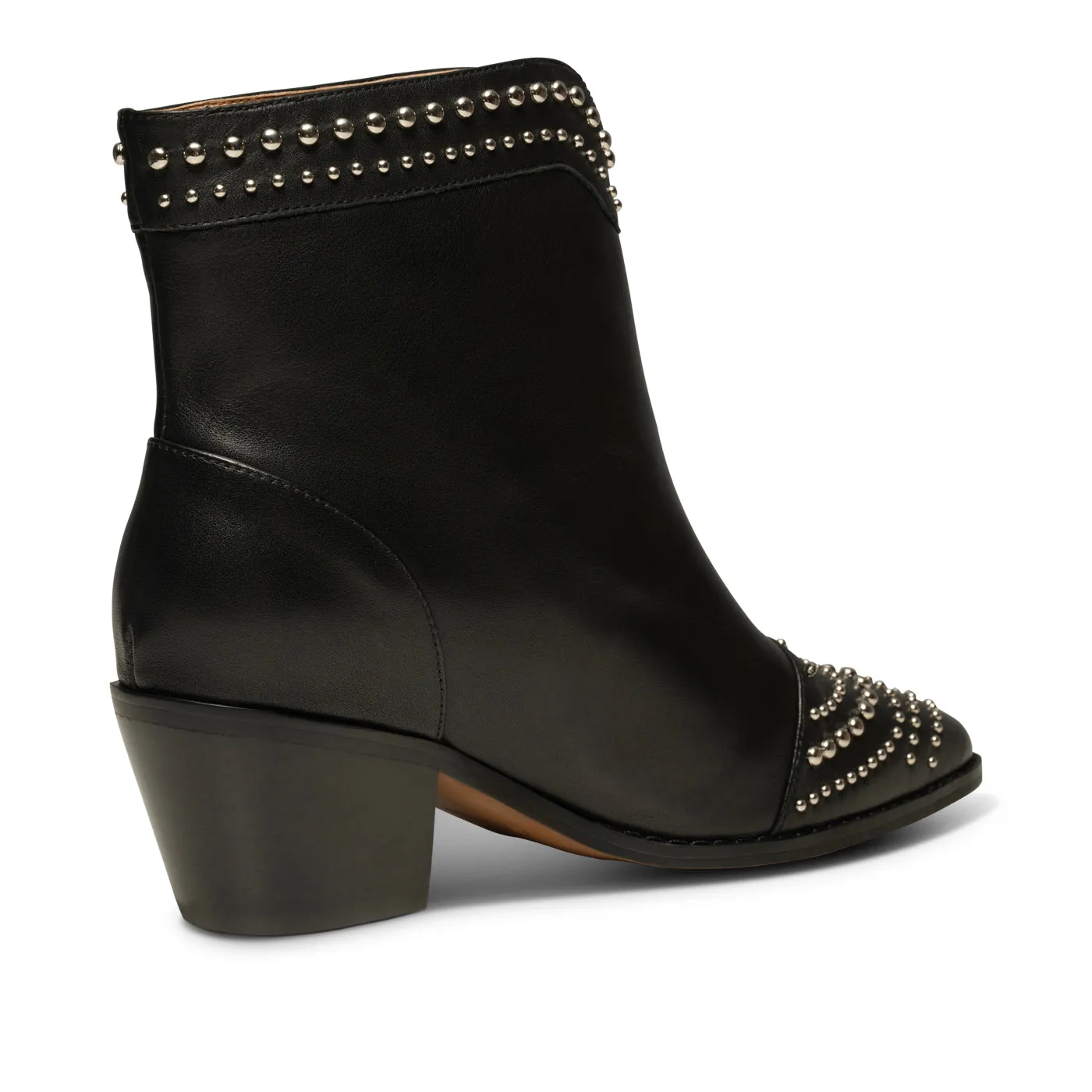 Annika western stud leather - BLACK