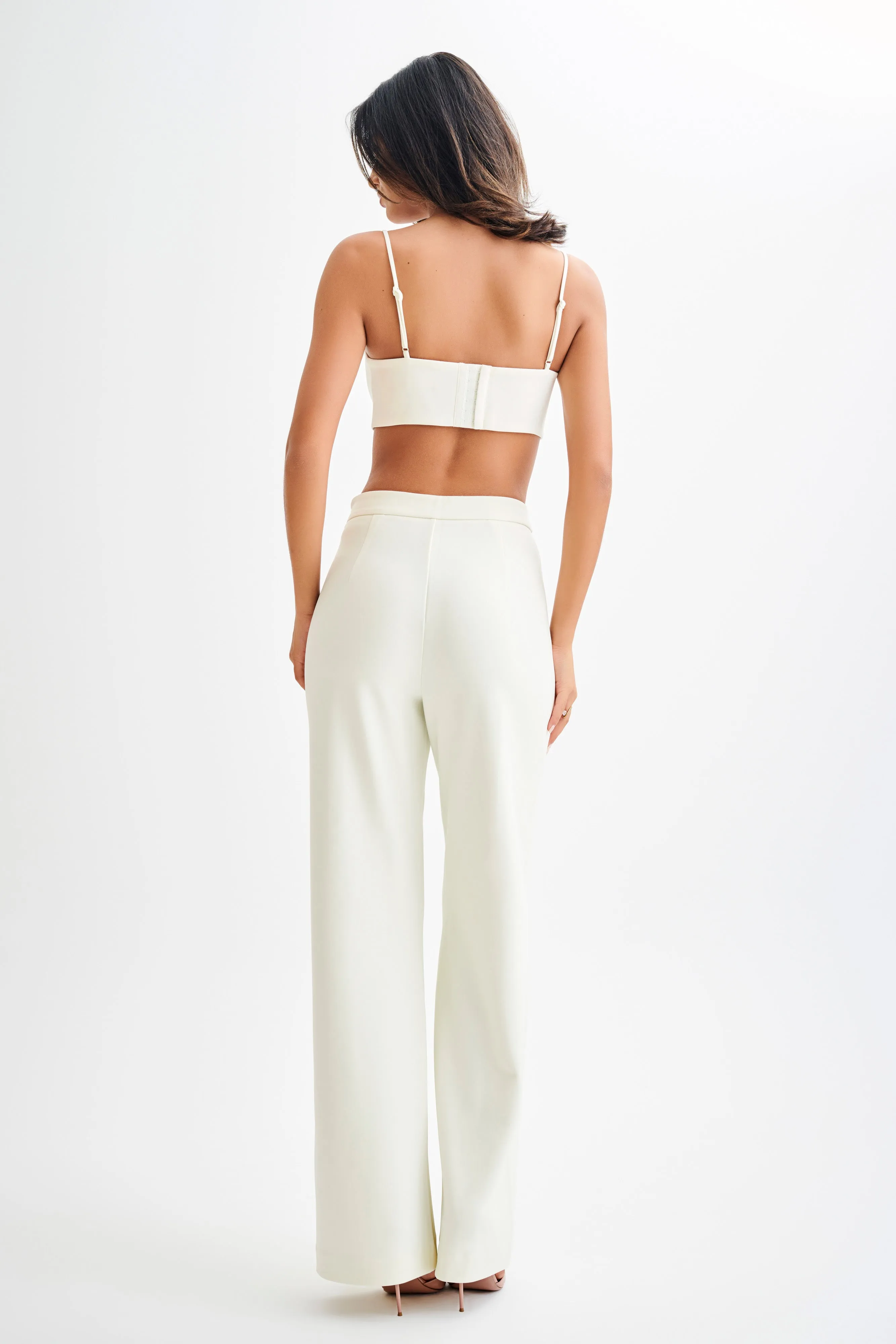 Antonia Pleated Wide Leg Pants - Ivory