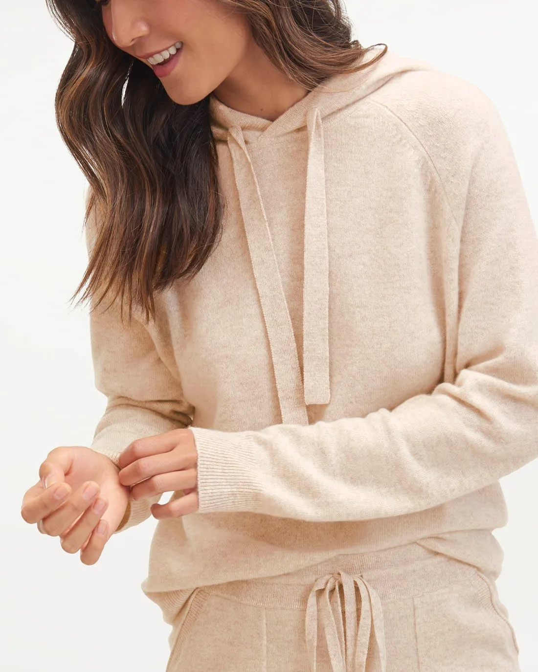 Becca Cashmere Hoodie (Heather Oatmeal)