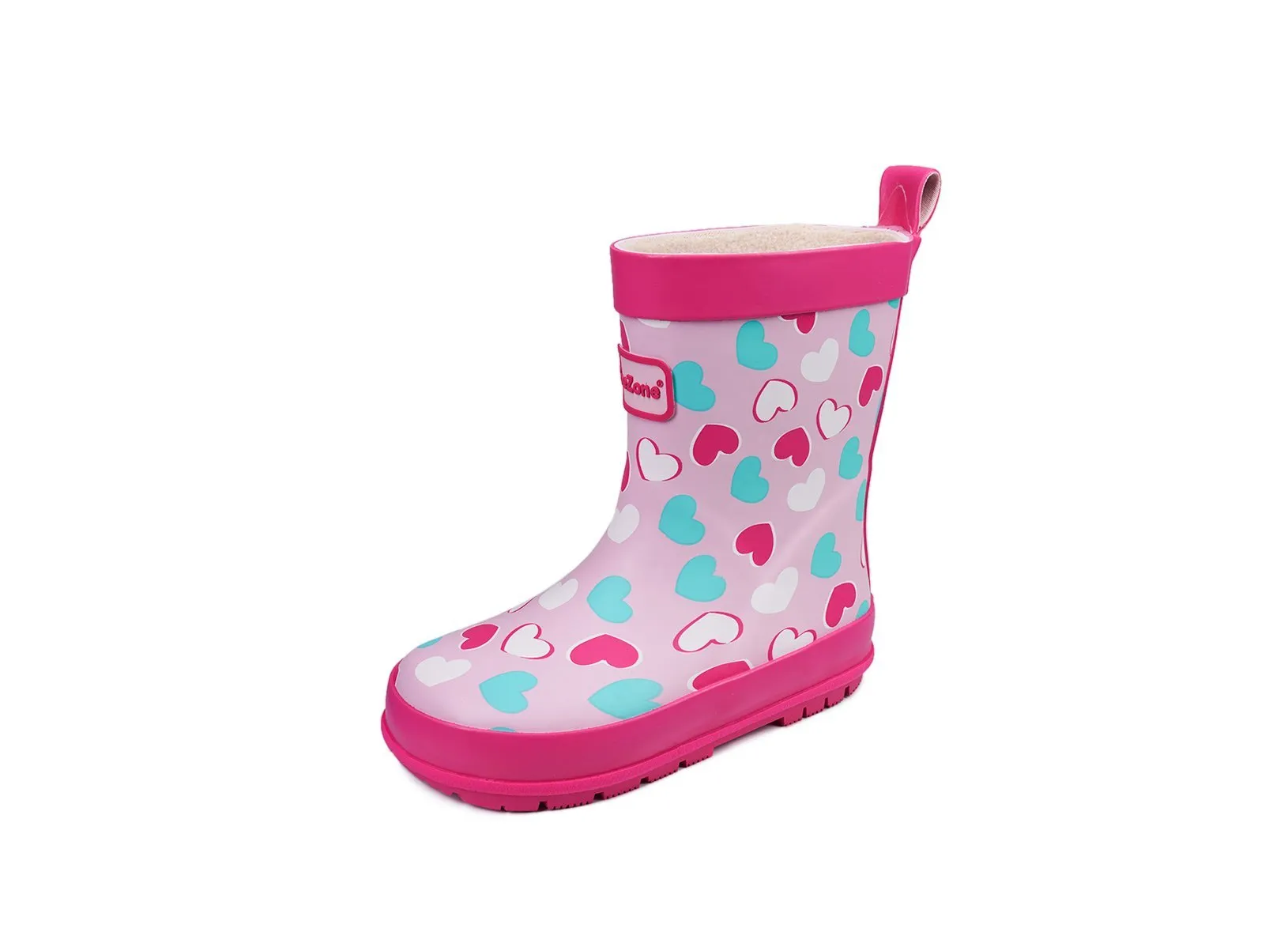 BELLE - Girls' Pink Love Heart Printed Rain Boots