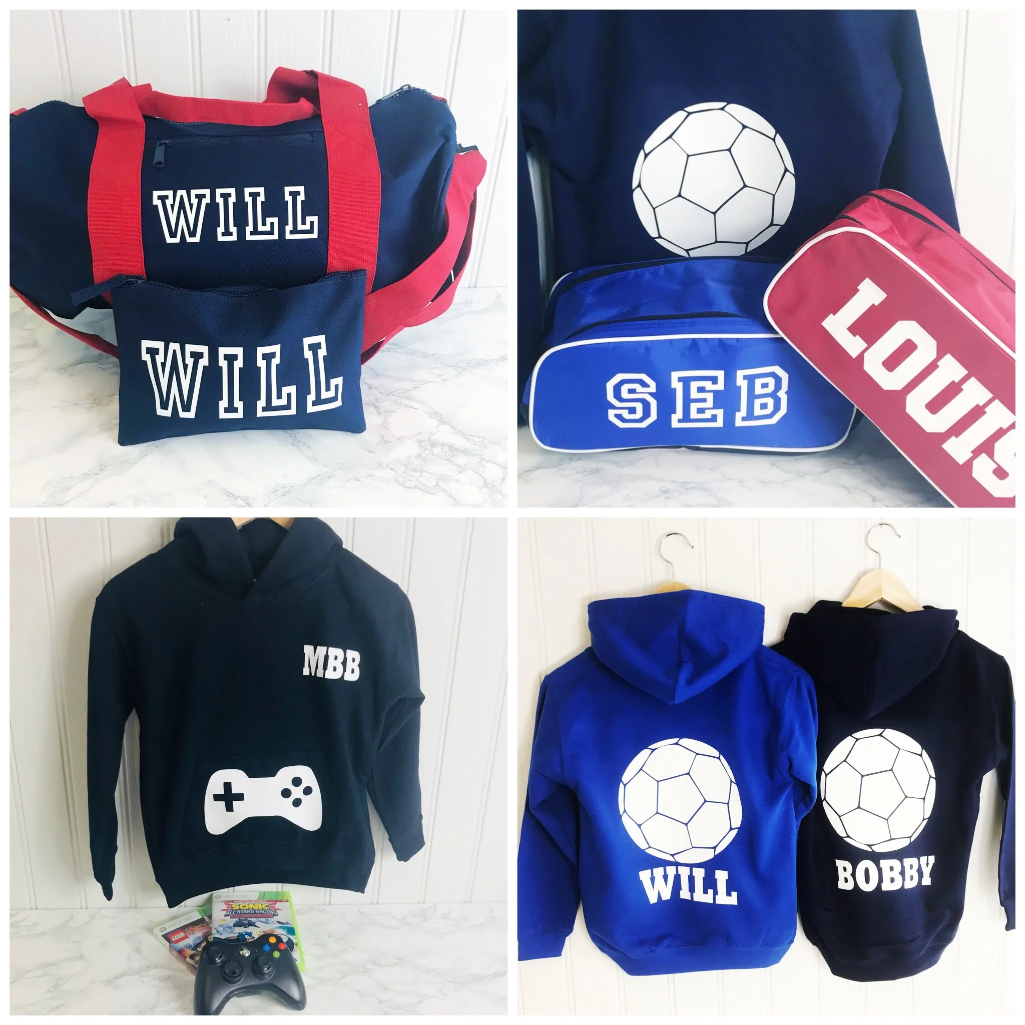 Boys'  Football Personalised Activity Hoodie (3 colours available)