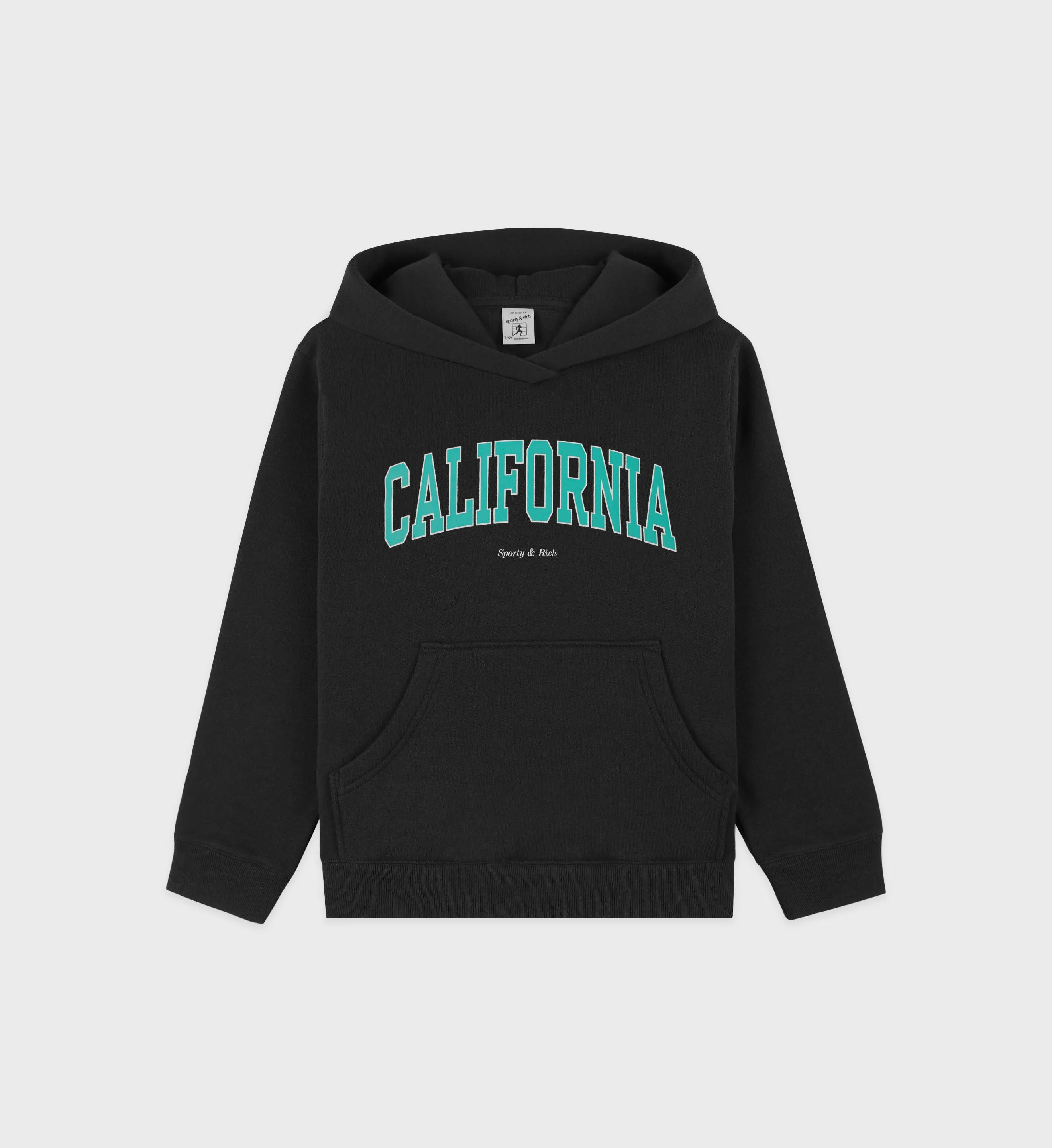 California Kids Hoodie - Faded Black/Spring Green