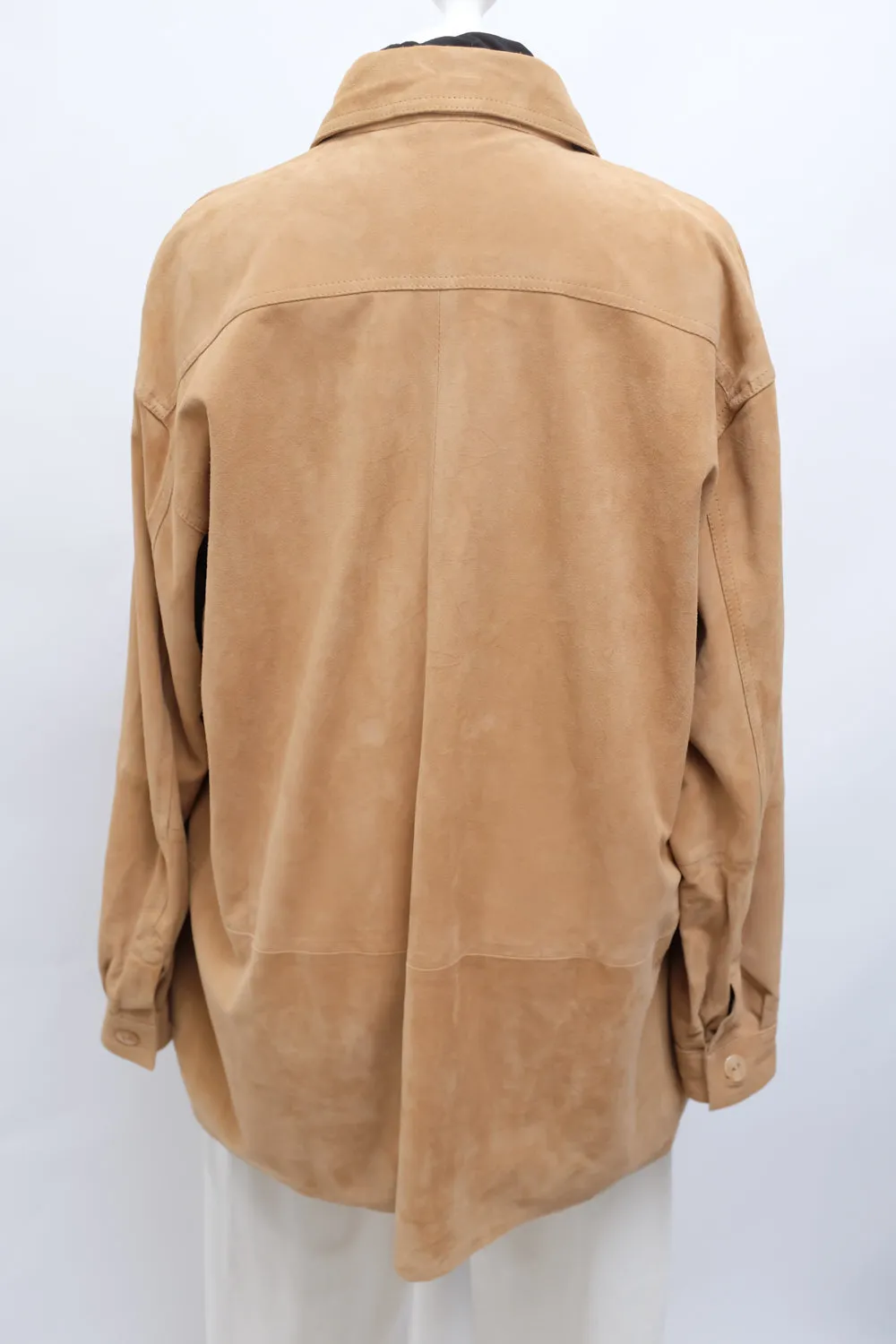 CAMEL SUEDE LEATHER SHIRT JACKET