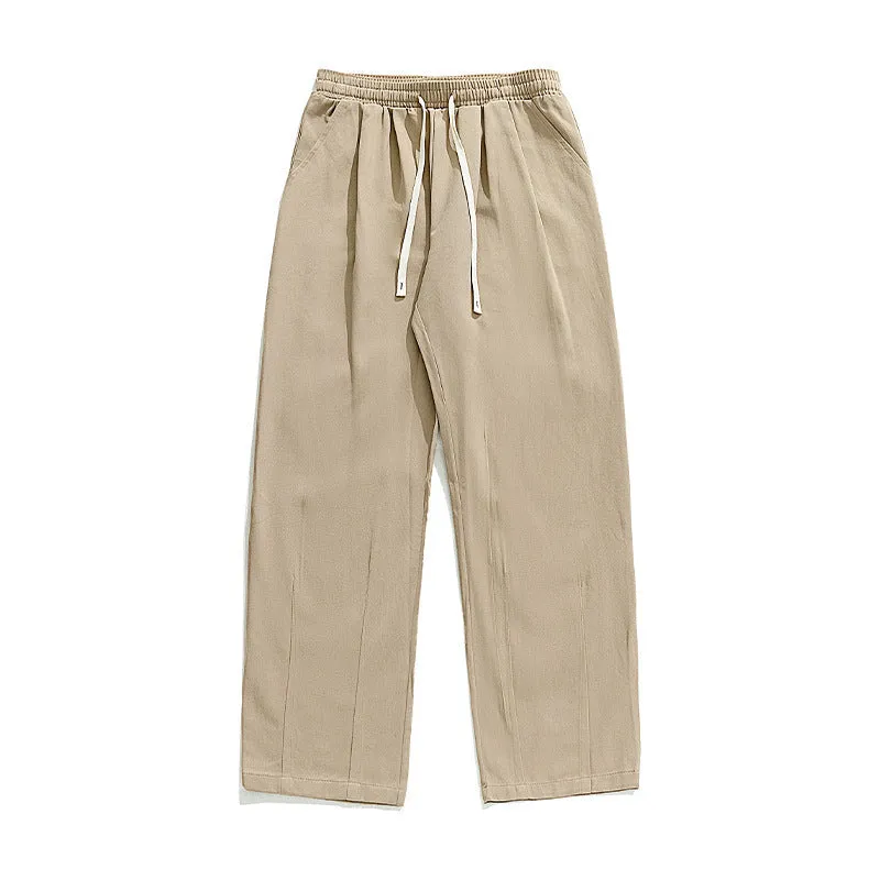 Casual Beige Drawstring Pants for Everyday Comfort