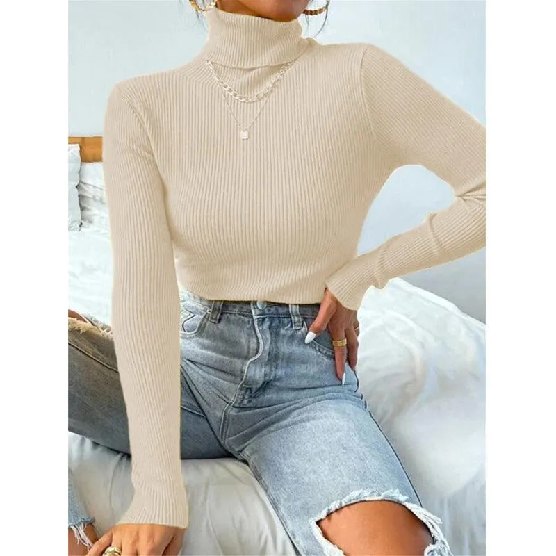 Chic Christmas Women's Cozy Turtleneck Sweater for Holiday Celebrations