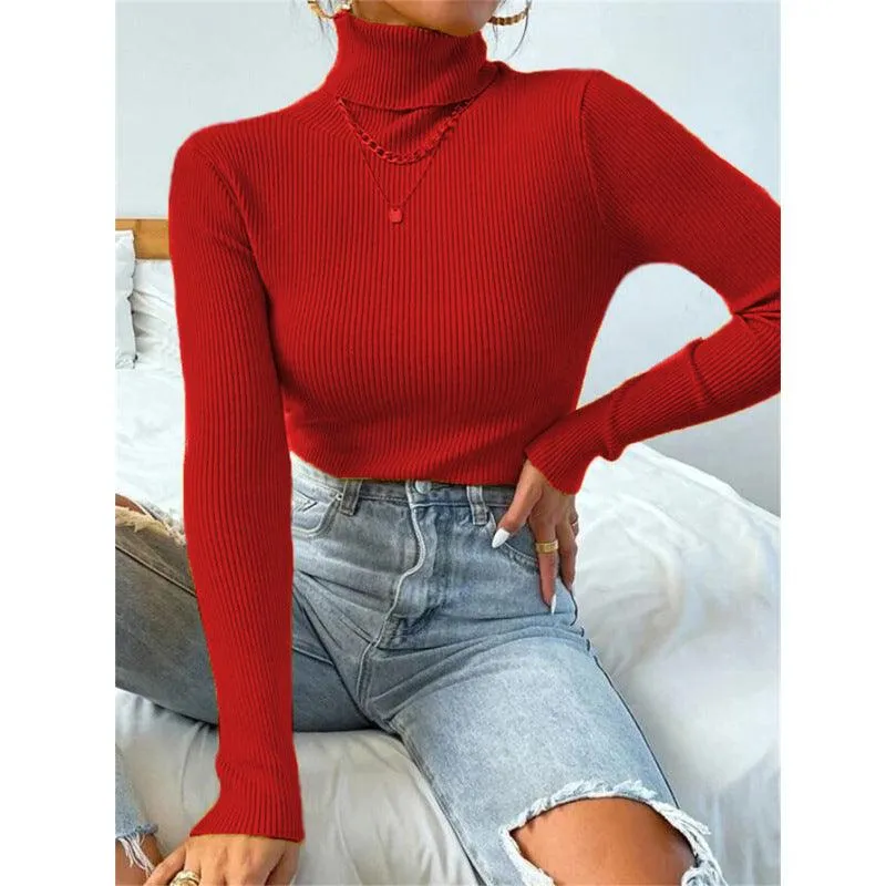 Chic Christmas Women's Cozy Turtleneck Sweater for Holiday Celebrations