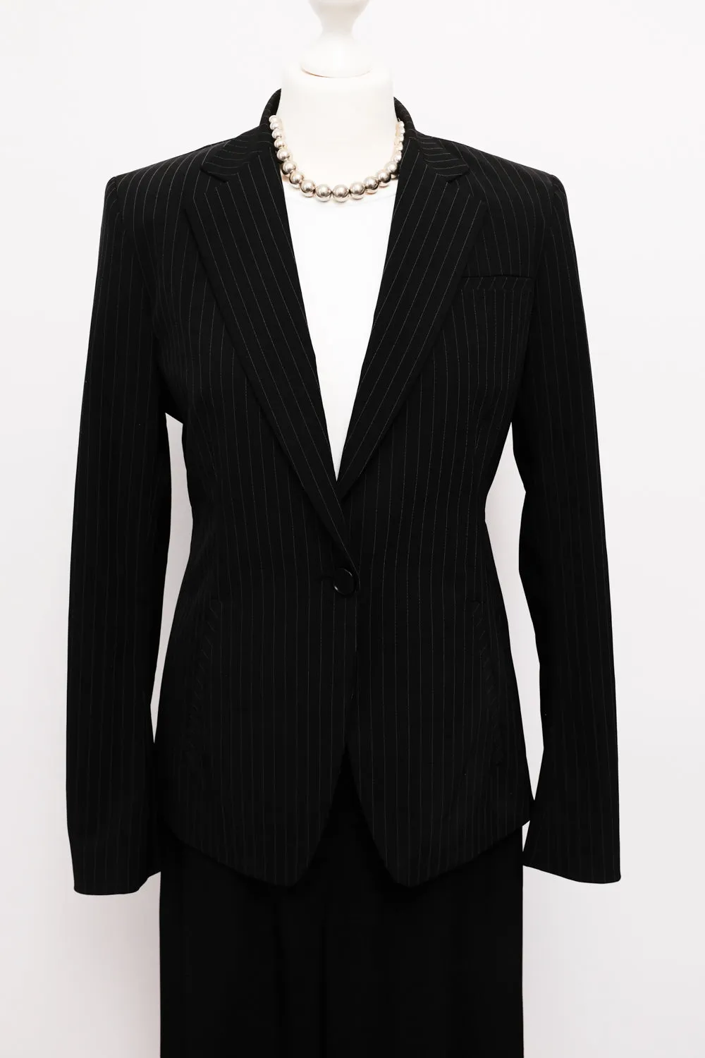 DKNY VINTAGE SLIM PINSTRIPES BLAZER