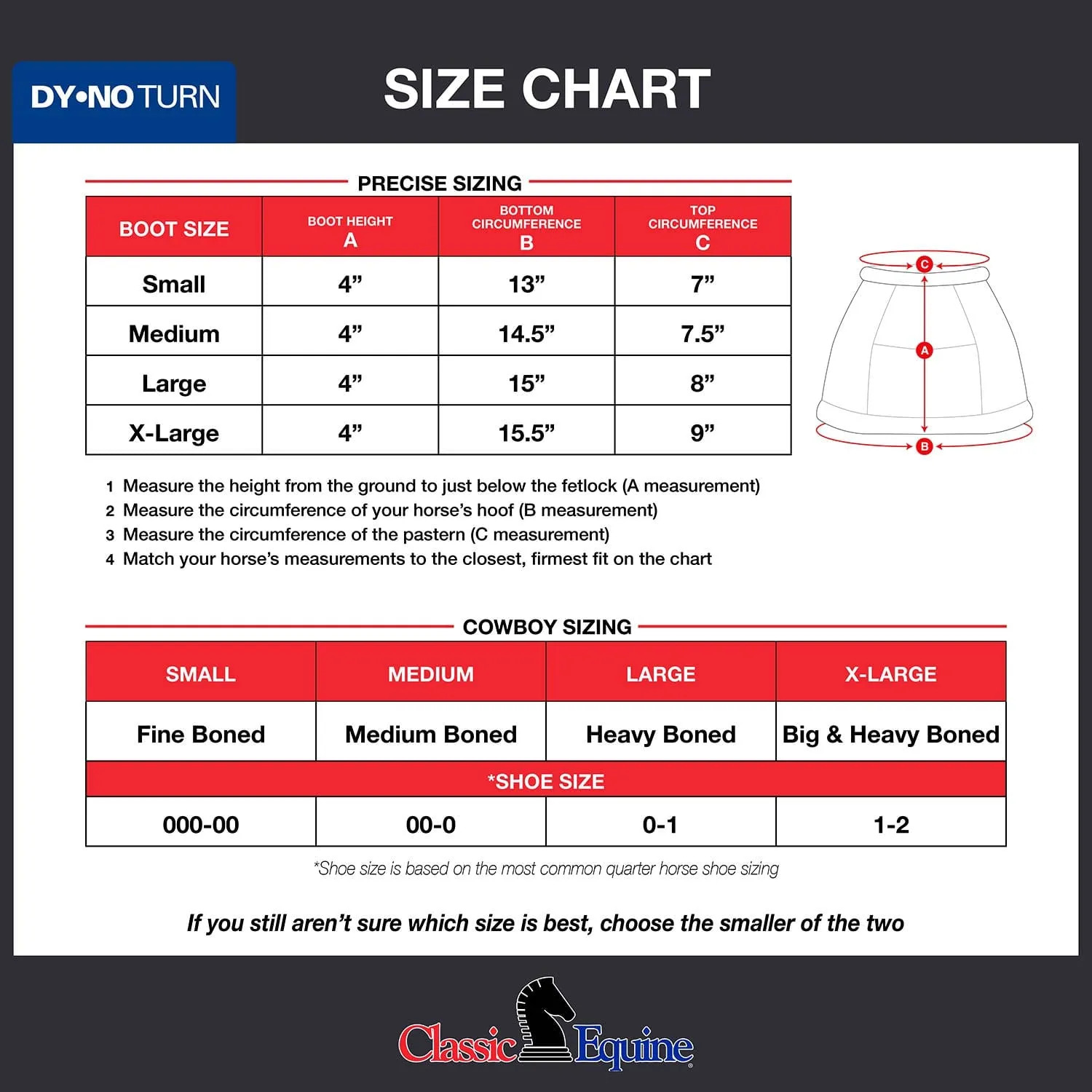 DyNo Turn Bell Boots, Large (pair)