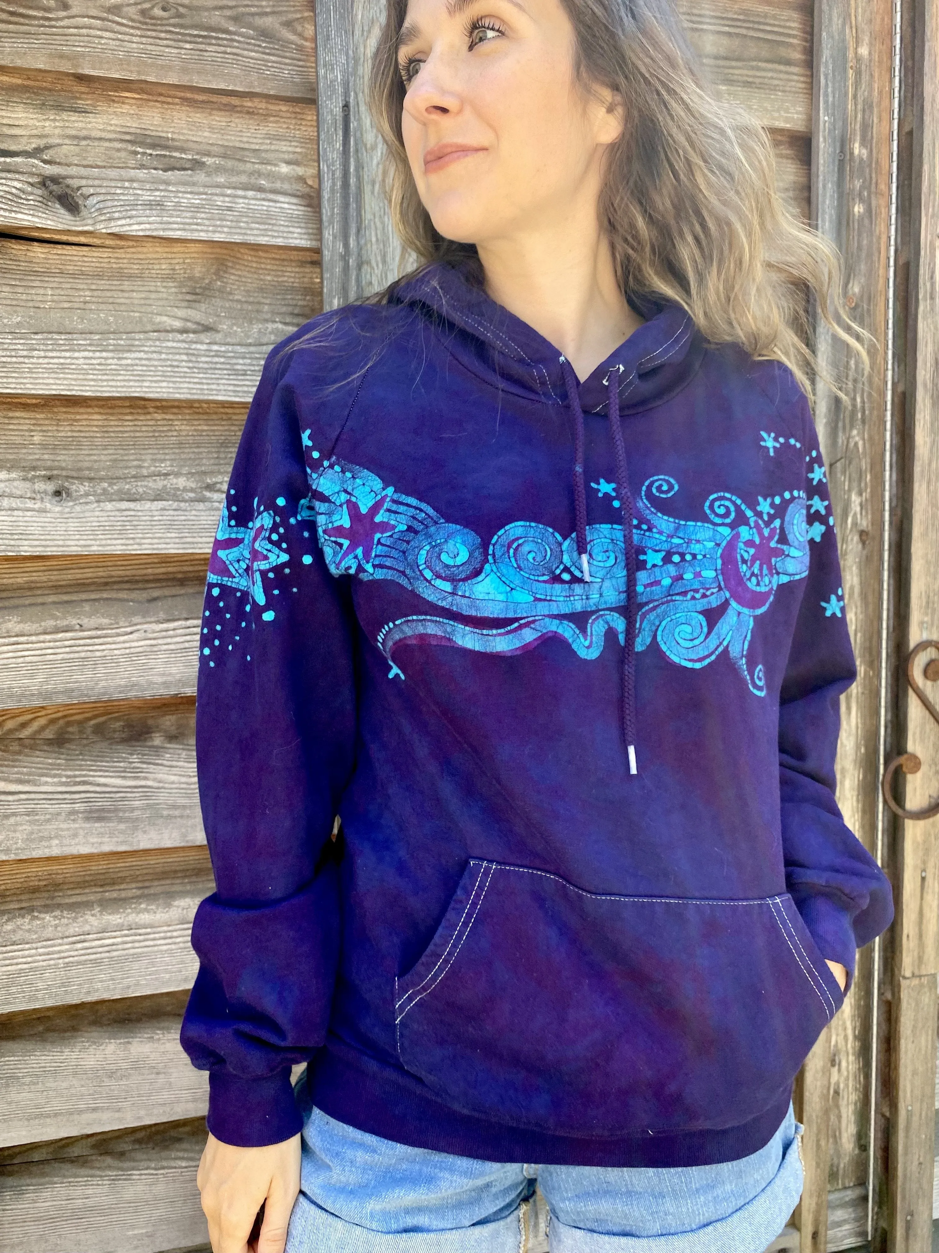 Fair Isle Galaxy Pullover Batik Hoodie - Organic Cotton