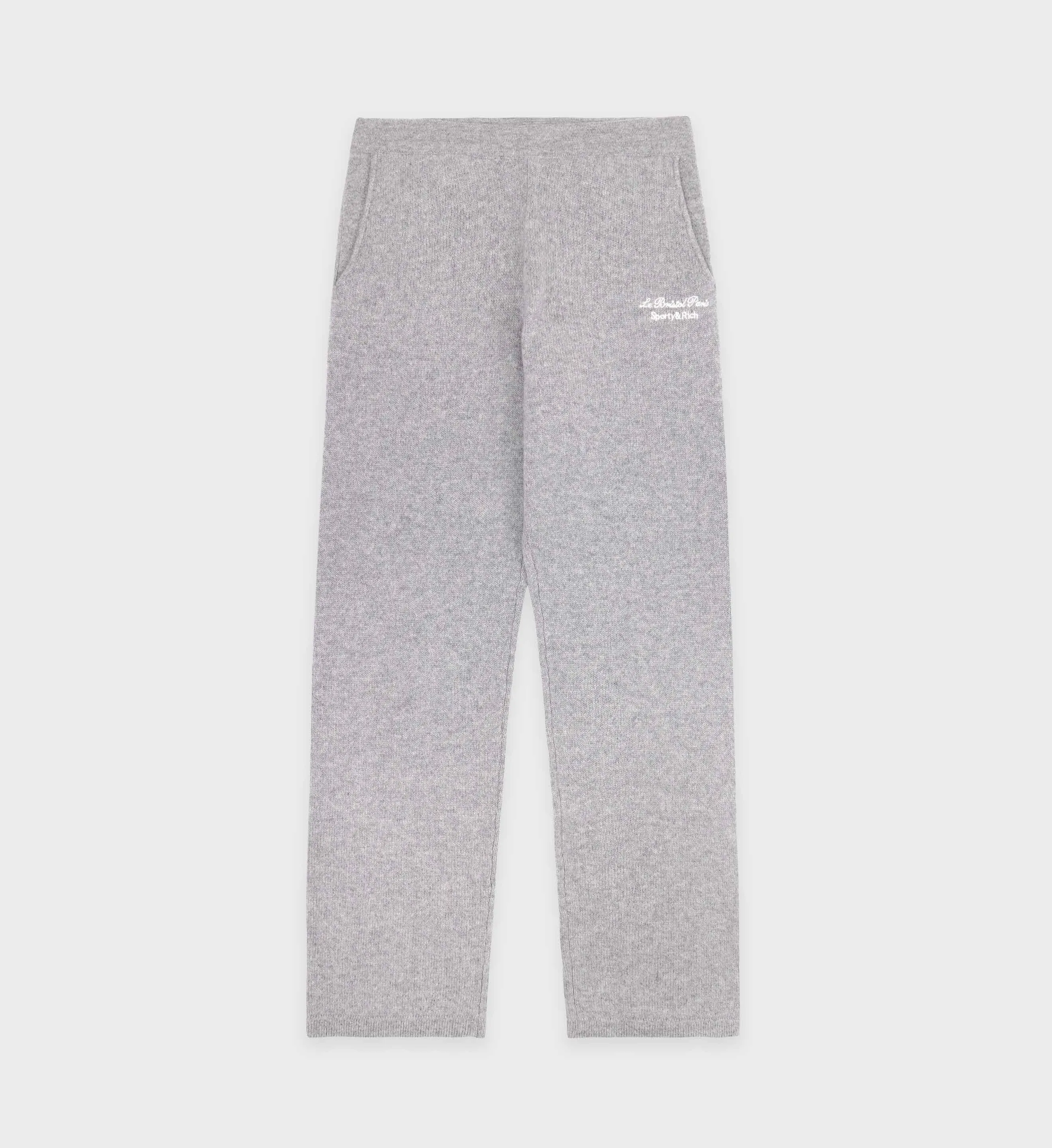 Faubourg Cashmere Pants - Heather Gray/White