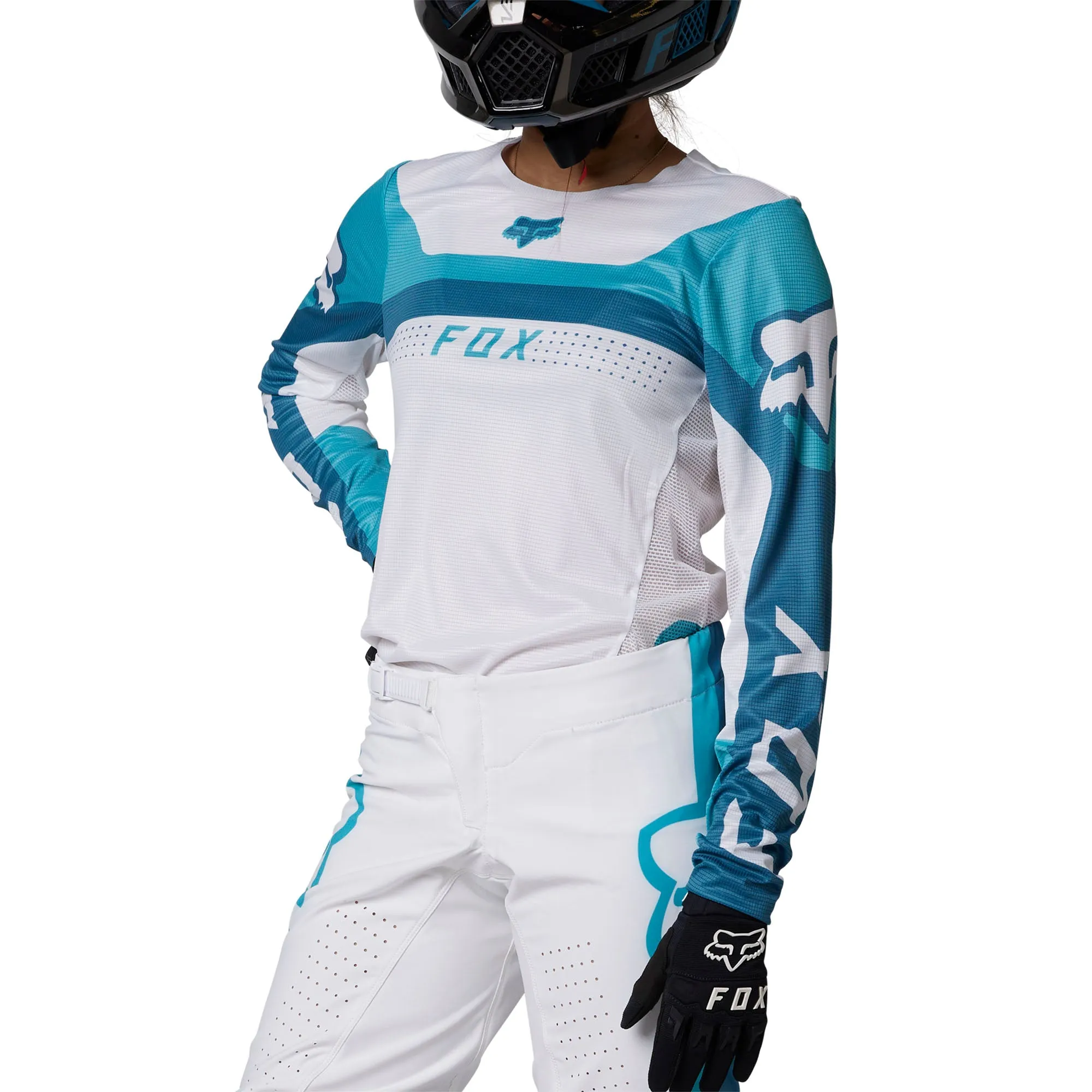 Fox Racing Flexair Efekt Offroad Jersey Teal White