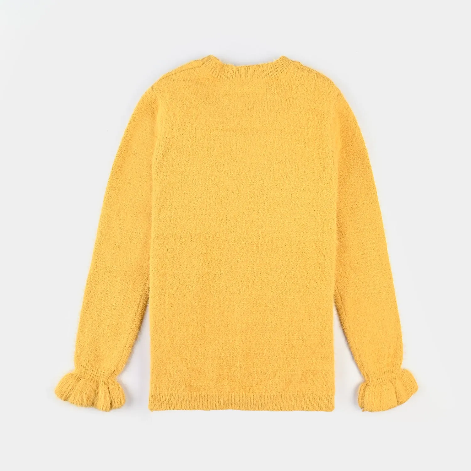 Girls Acrylic Sweater-Yellow