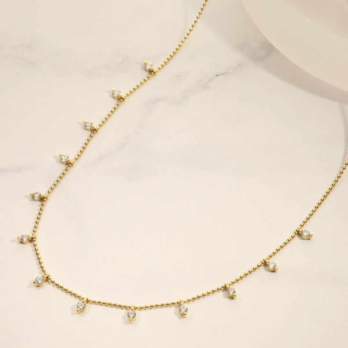 Gold-Filled Classic Stone Dot Necklace