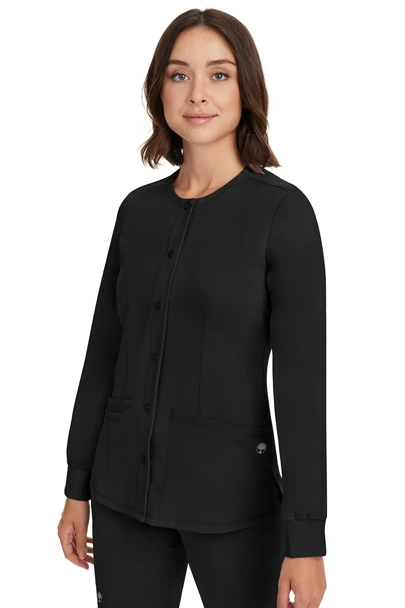 HH-Works Women's Megan Snap Front Scrub Jacket | Black