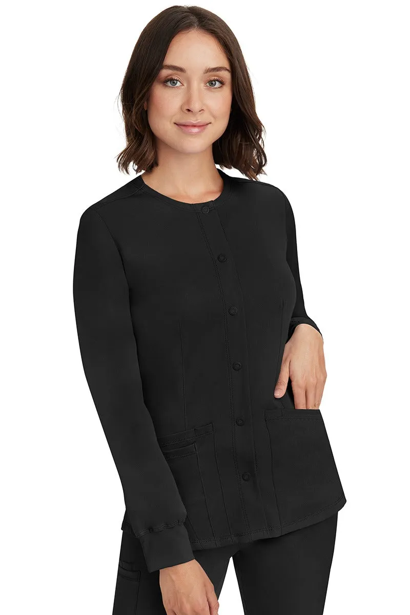 HH-Works Women's Megan Snap Front Scrub Jacket | Black