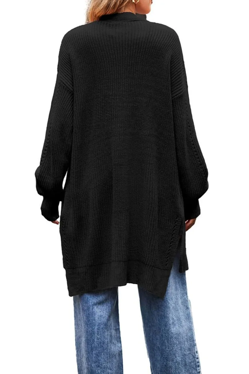 HWS1233 Casual Open-Front Long Cardigan