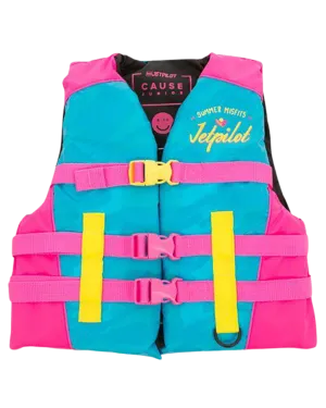 JETPILOT THE CAUSE KIDS NYLON VEST - BLUE/PINK - 2020