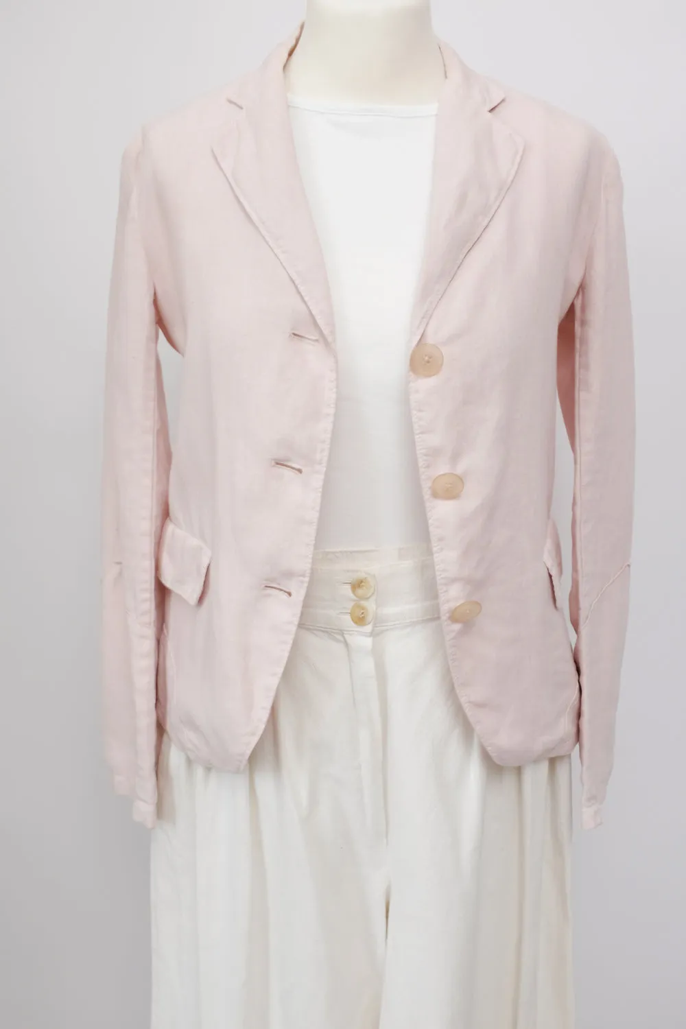 JIL SANDER PURE LINEN PASTEL ROSE BLAZER