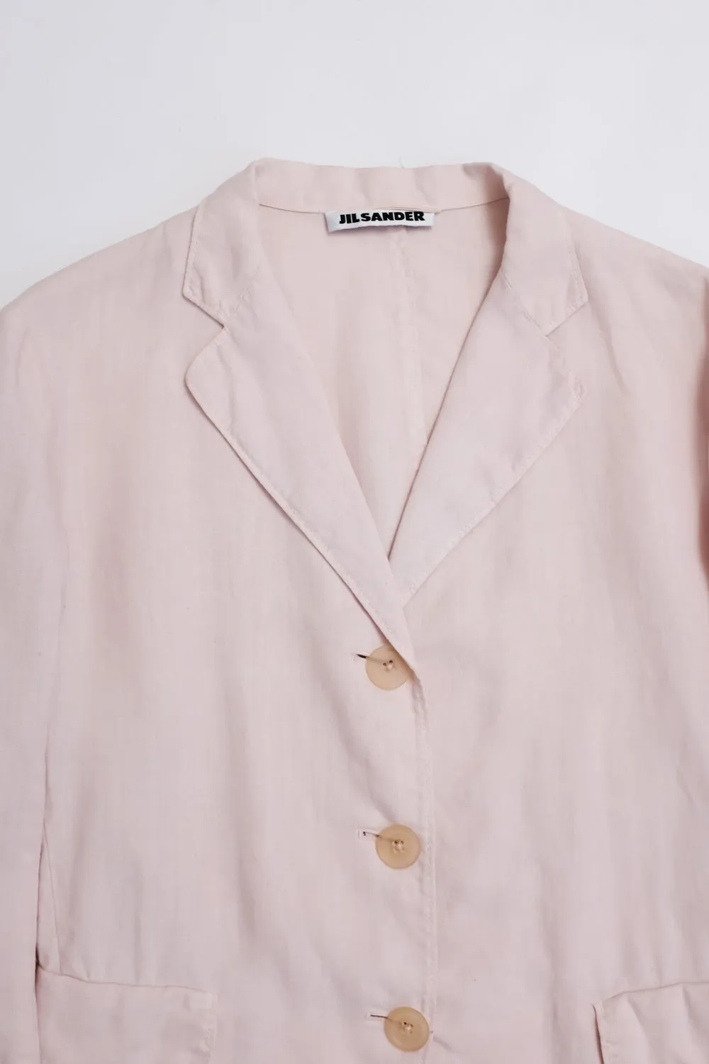 JIL SANDER PURE LINEN PASTEL ROSE BLAZER