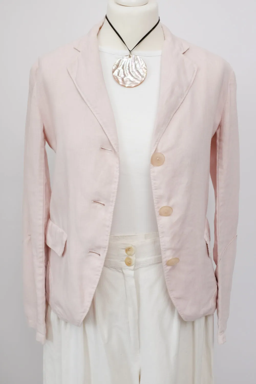 JIL SANDER PURE LINEN PASTEL ROSE BLAZER