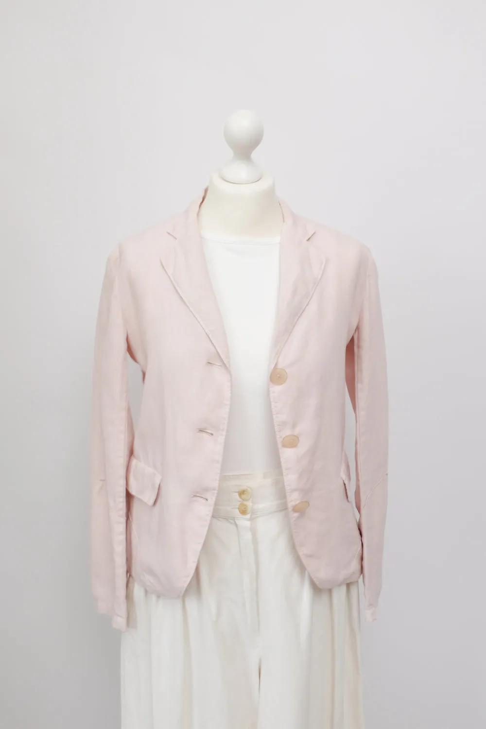 JIL SANDER PURE LINEN PASTEL ROSE BLAZER