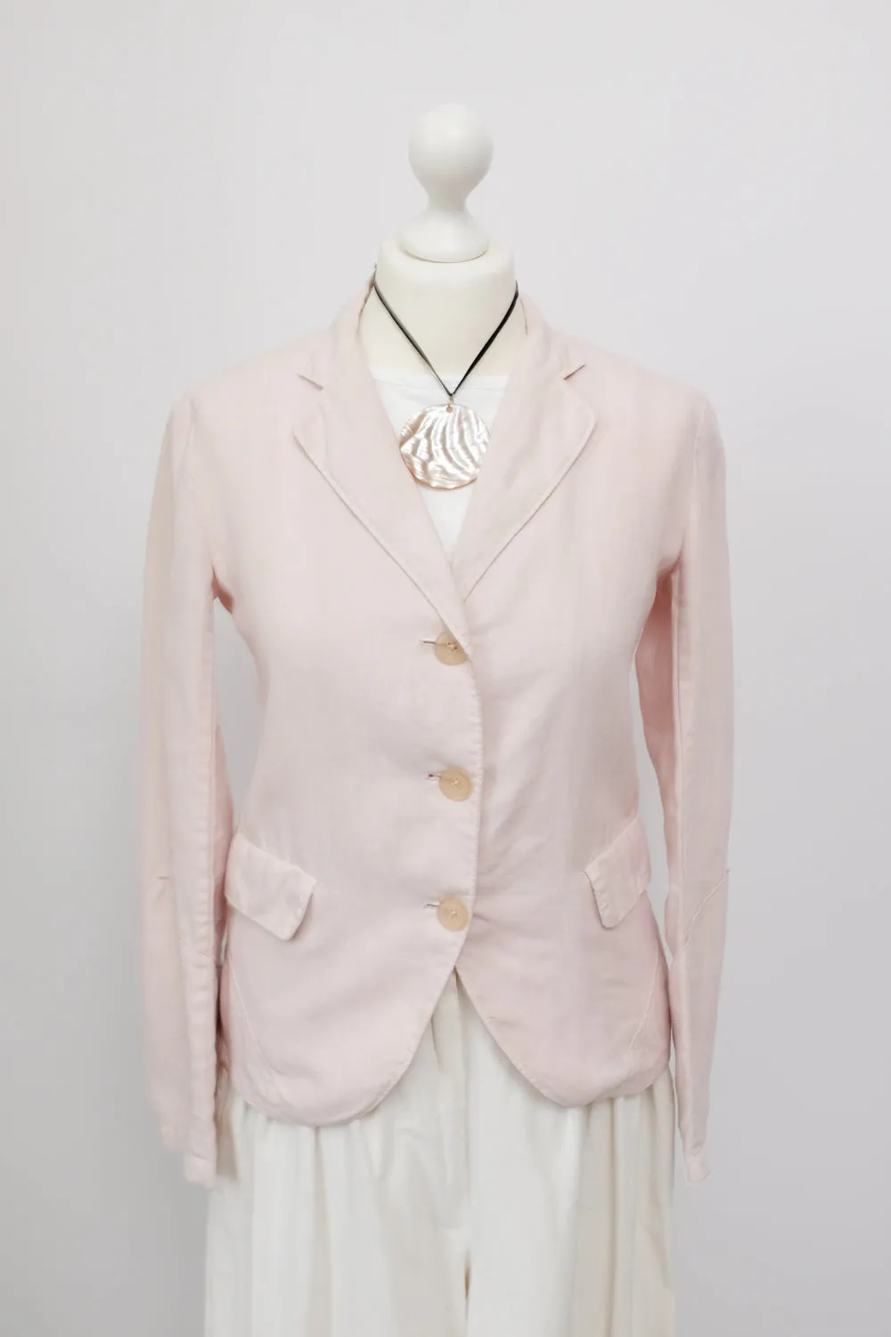 JIL SANDER PURE LINEN PASTEL ROSE BLAZER