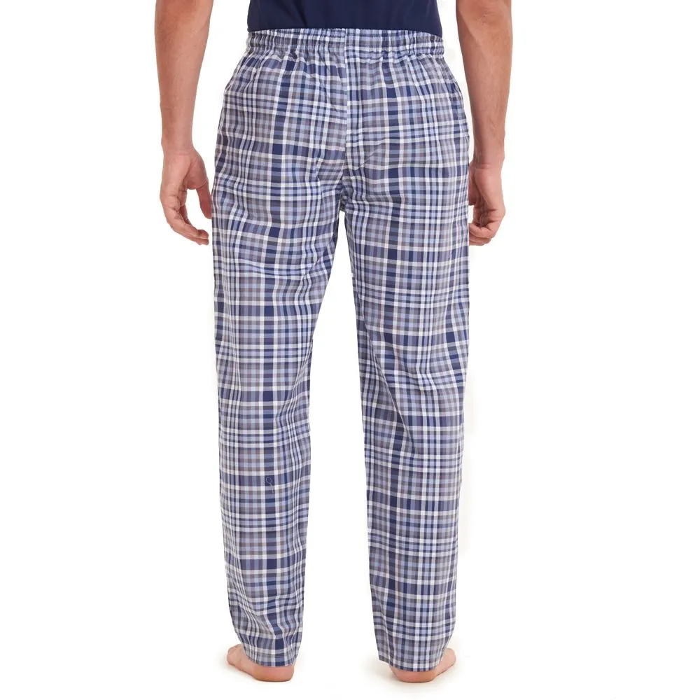 Men summer pants Indigo x Grey checkered pants