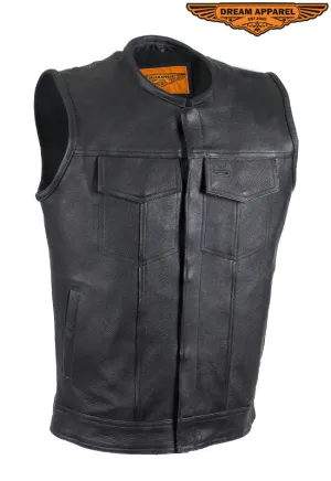 Mens 1/2" Collar Motorcycle Club Vest