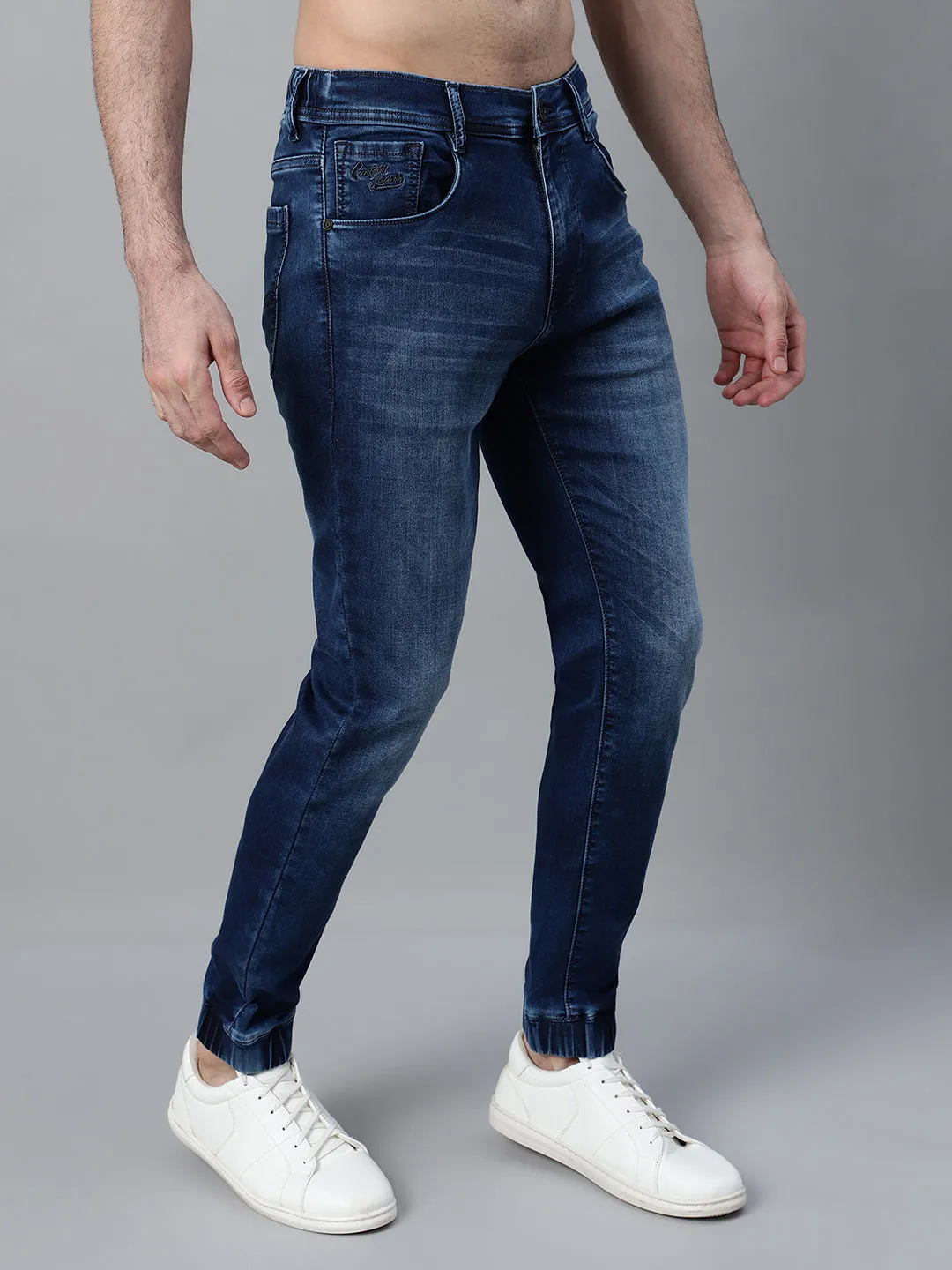 Men's Blue Solid Casual Jogger