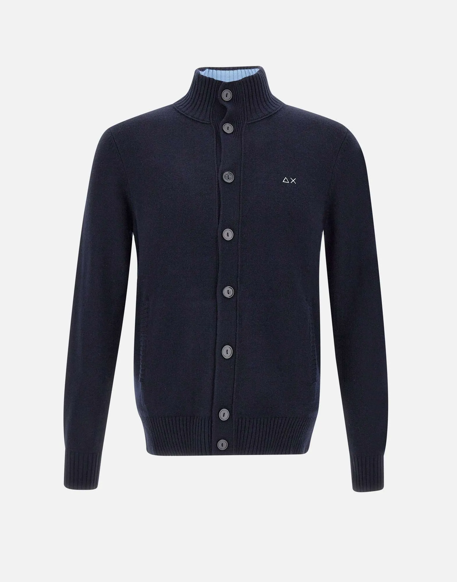 Men's Navy Blue Wool Cardigan