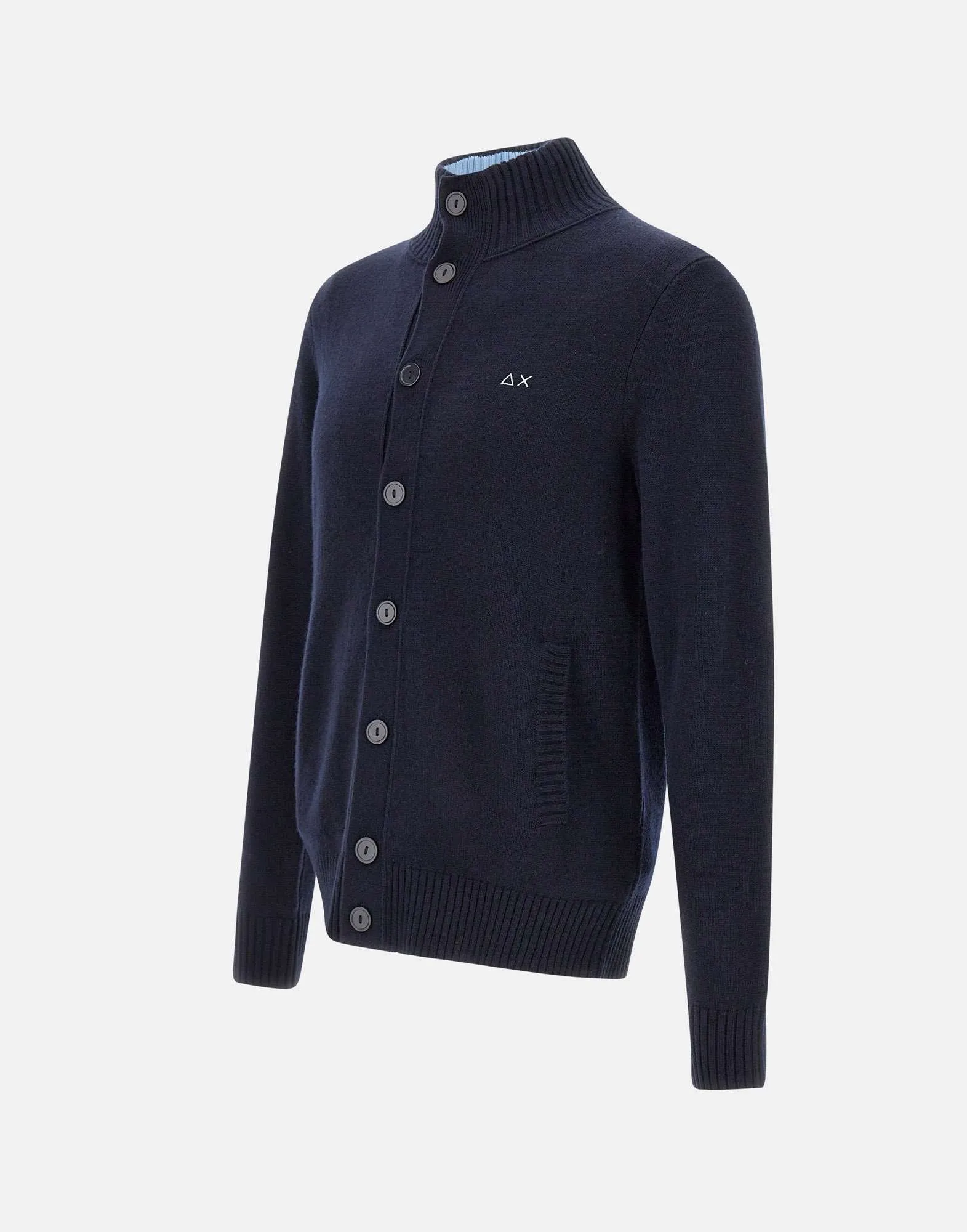 Men's Navy Blue Wool Cardigan