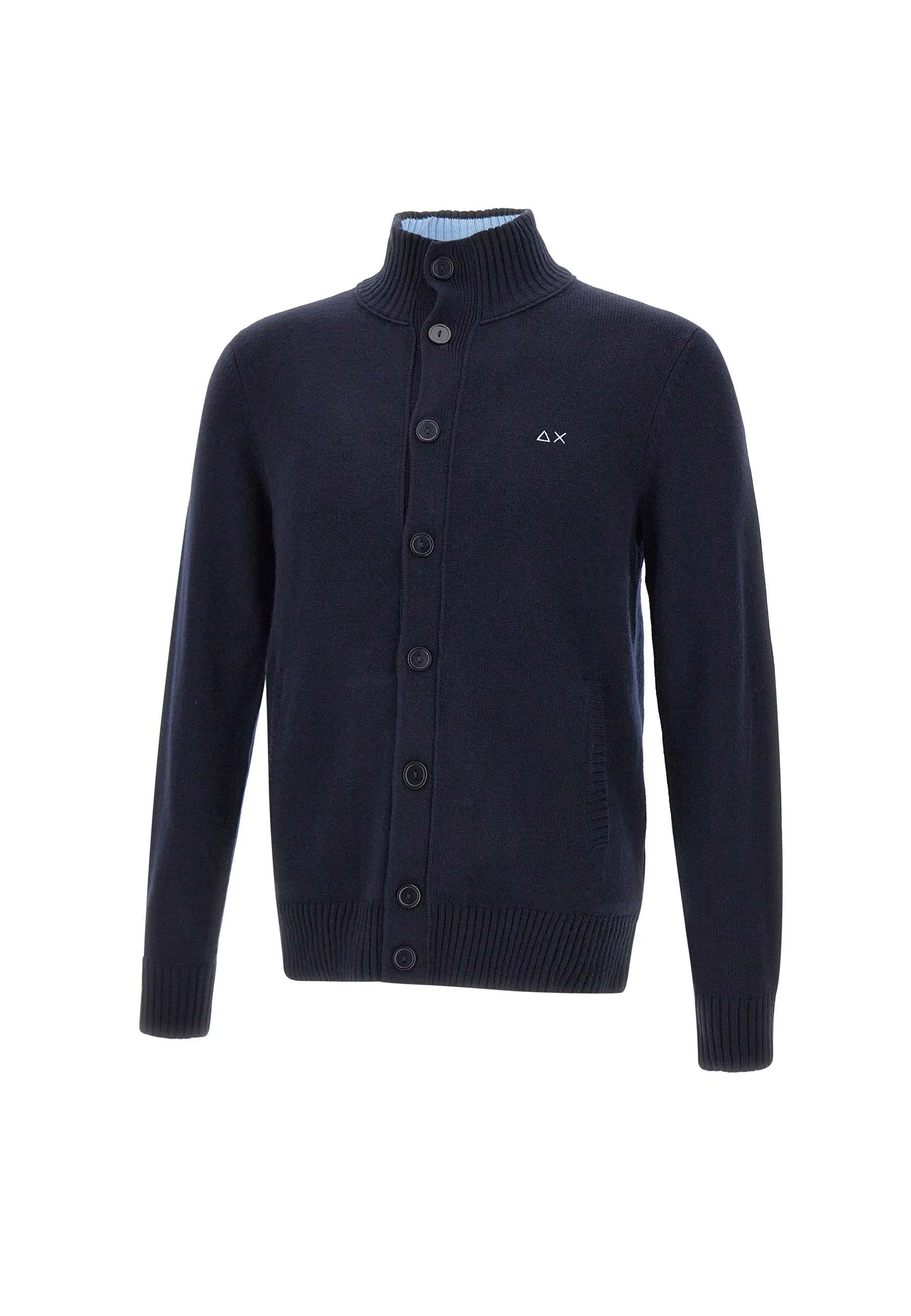 Men's Navy Blue Wool Cardigan