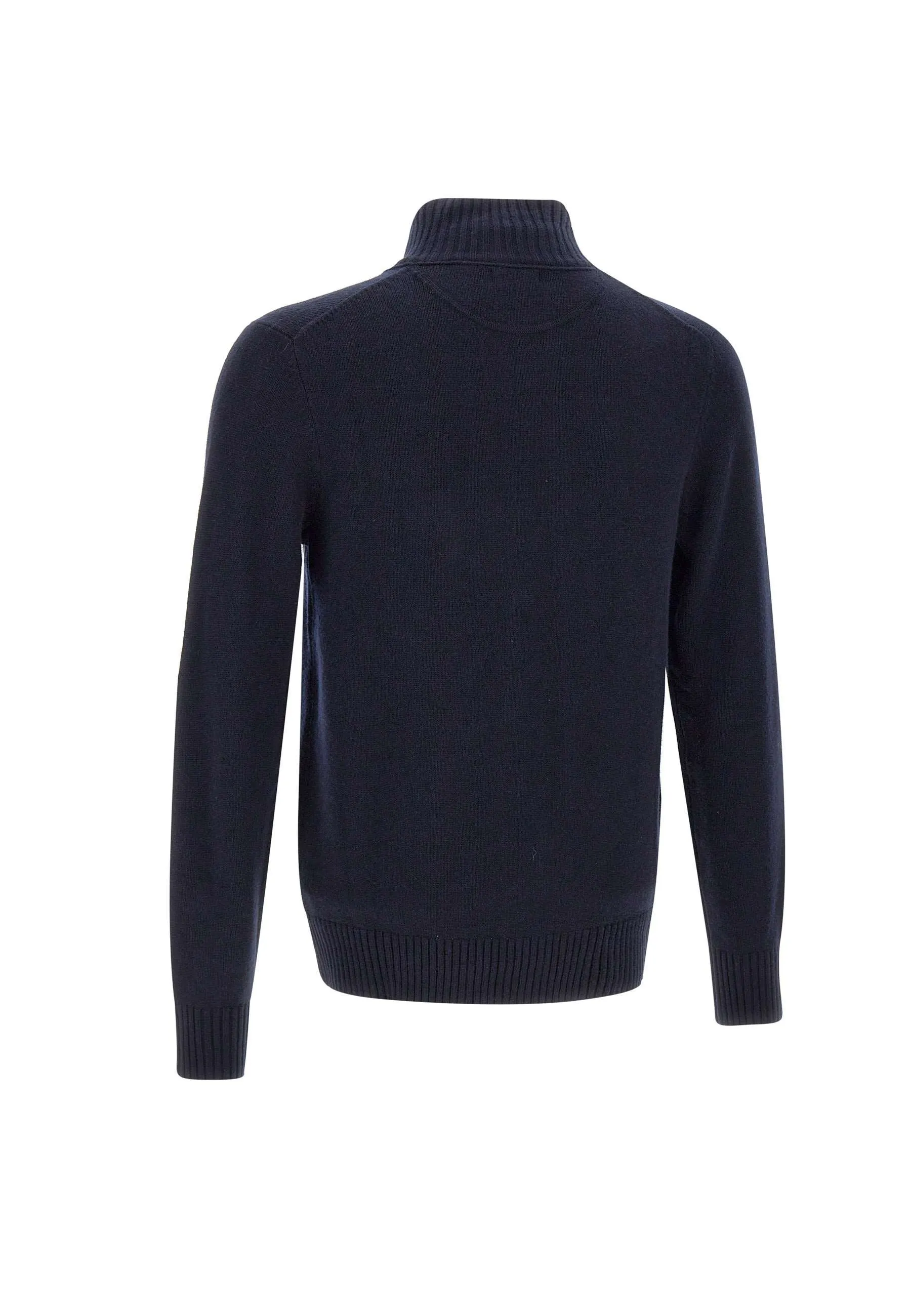 Men's Navy Blue Wool Cardigan