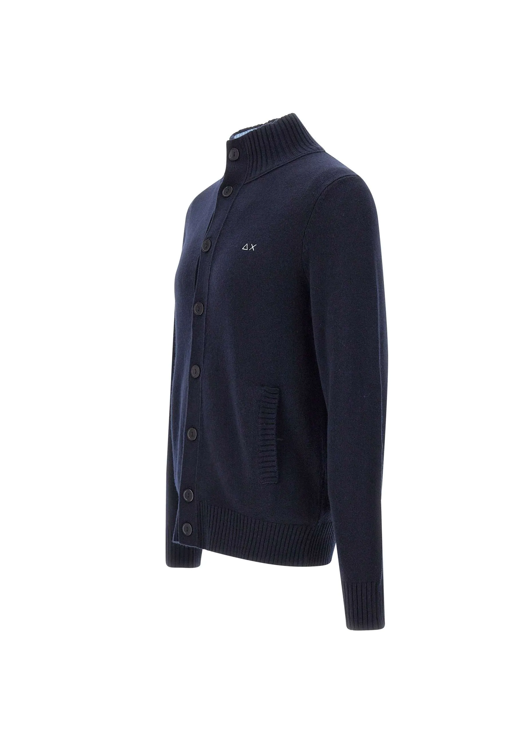 Men's Navy Blue Wool Cardigan