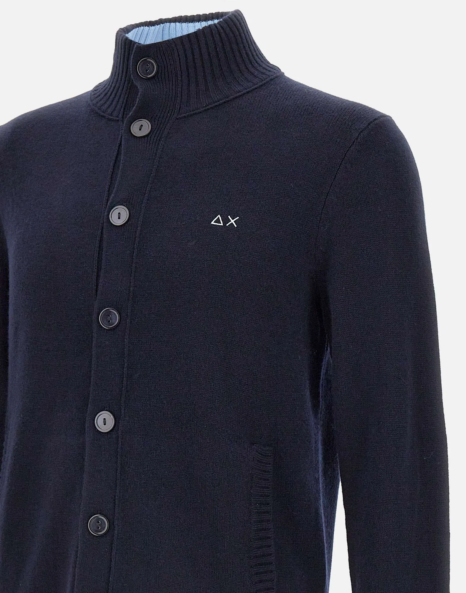 Men's Navy Blue Wool Cardigan