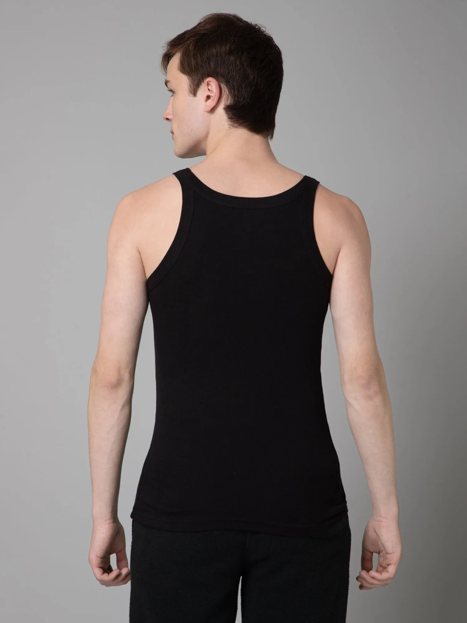 Mens Pack of 2 Black Gym Vest