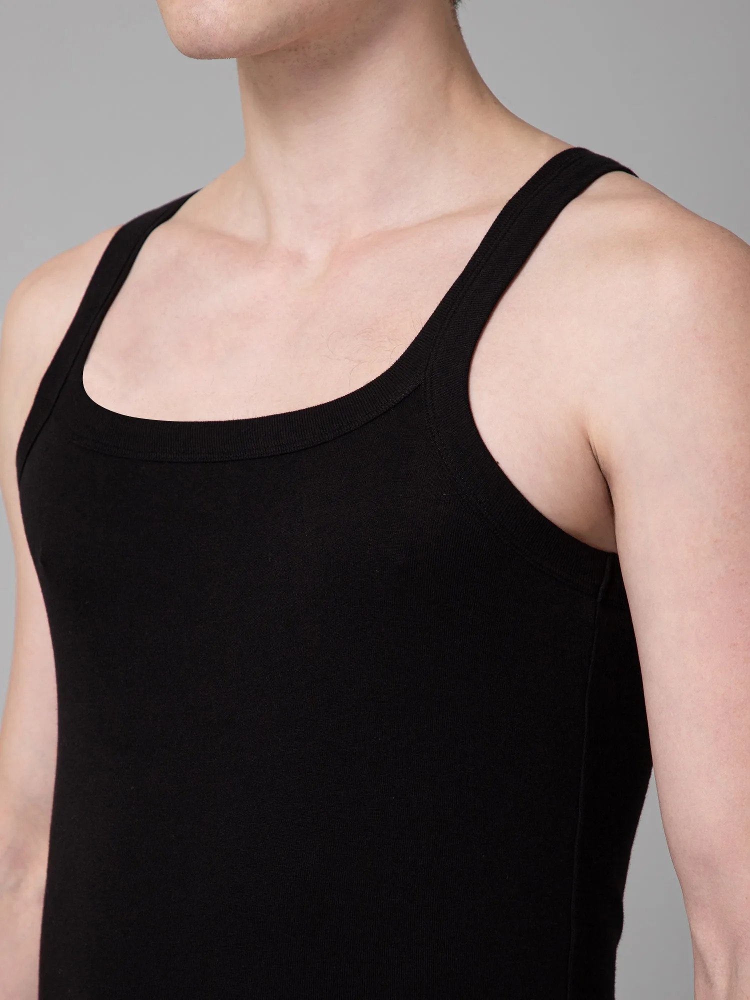 Mens Pack of 2 Black Gym Vest