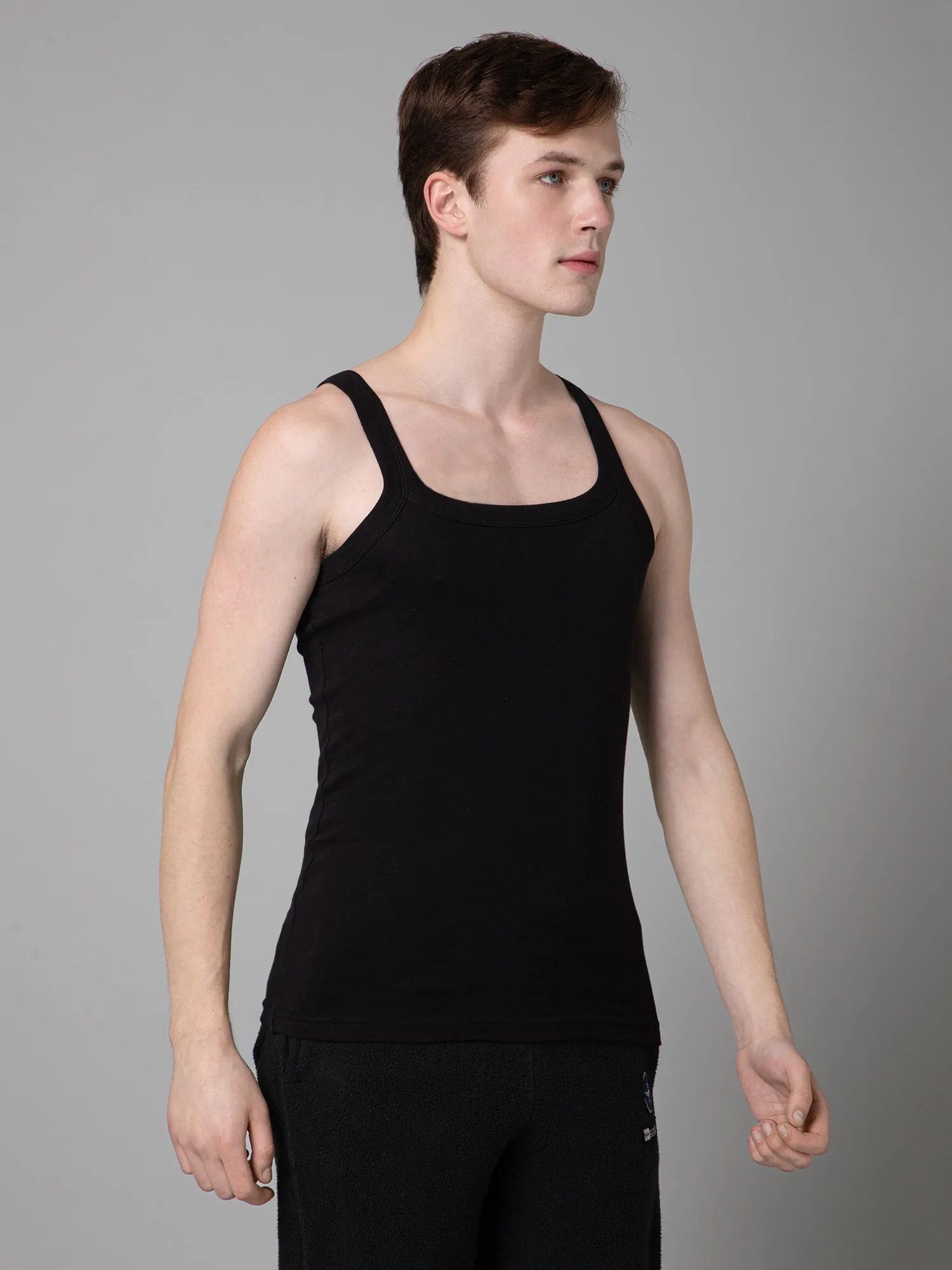 Mens Pack of 2 Black Gym Vest