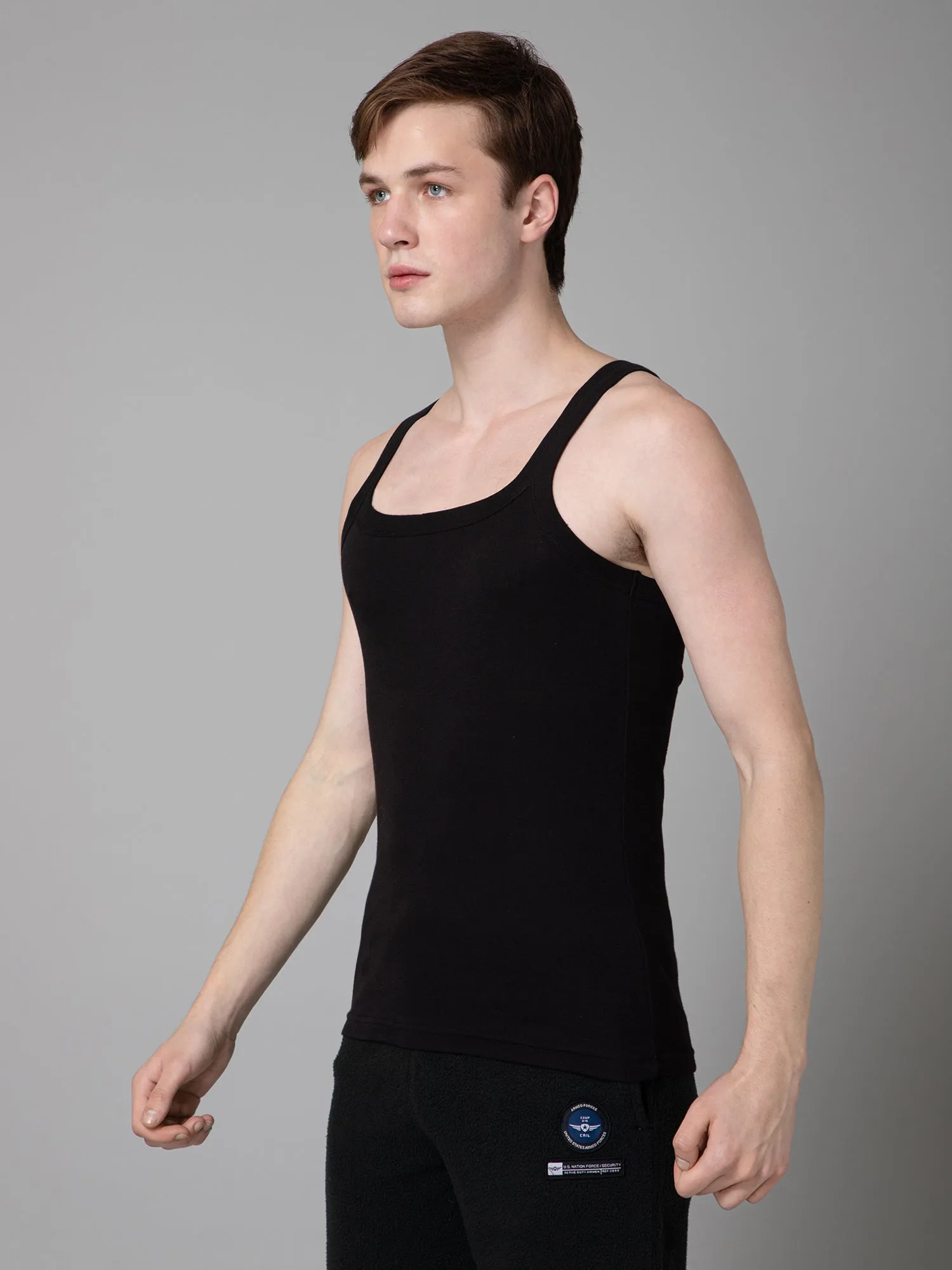 Mens Pack of 2 Black Gym Vest