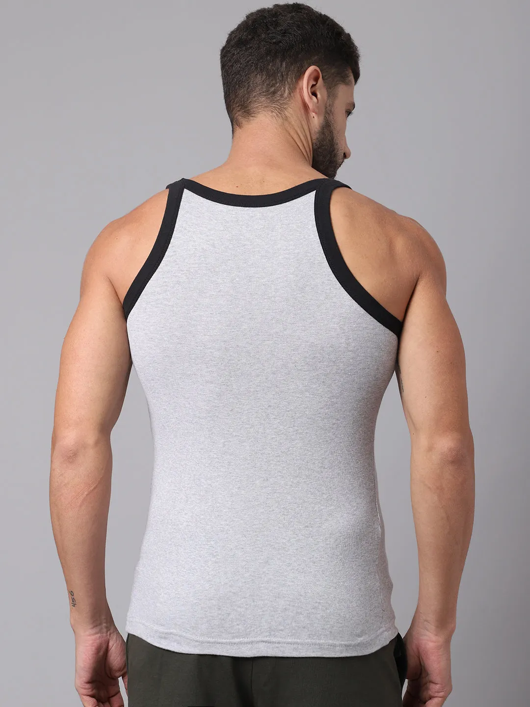 Mens Pack of 2 Grey Melange Vest