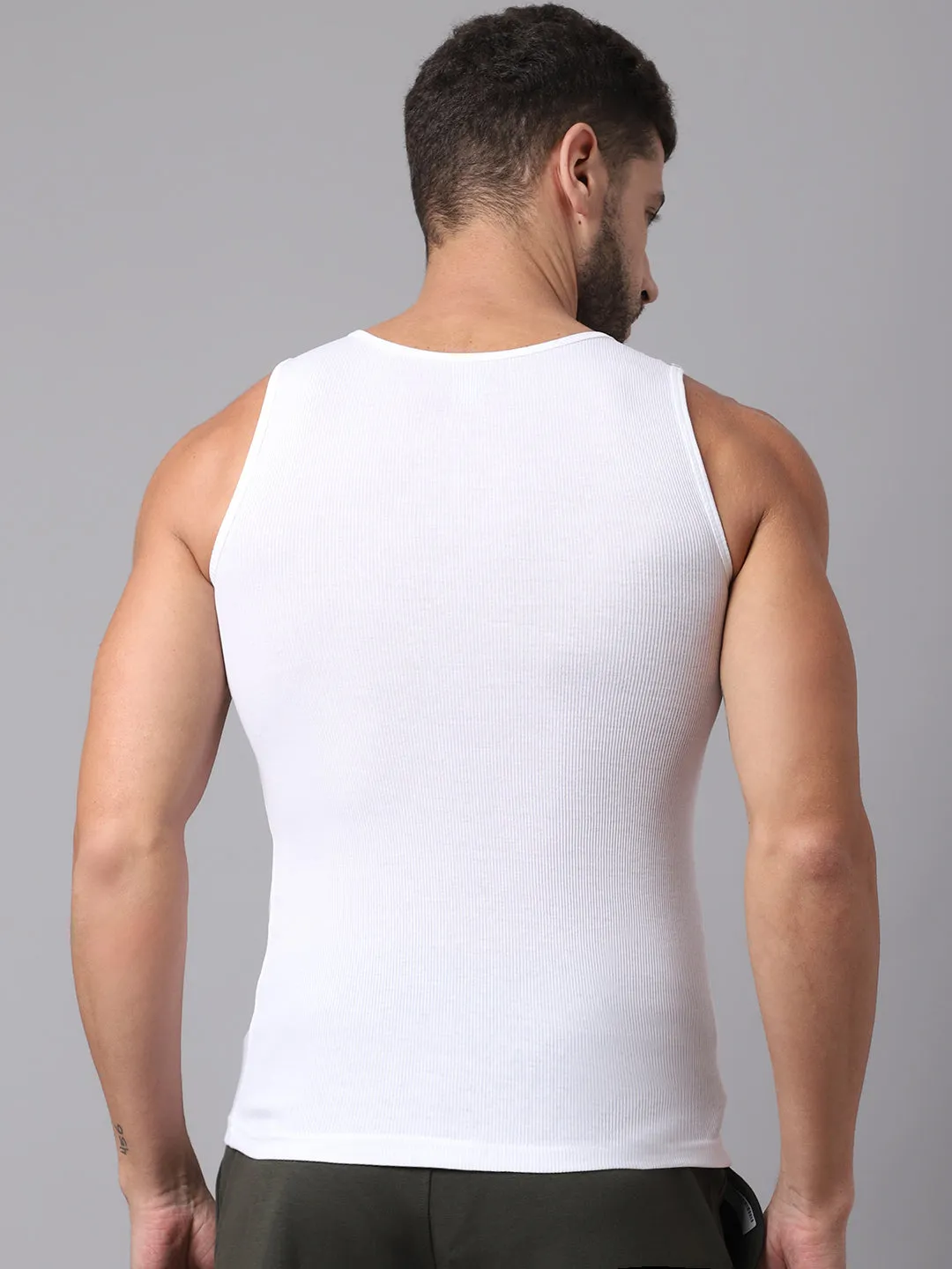 Mens Pack of 2 White Vest