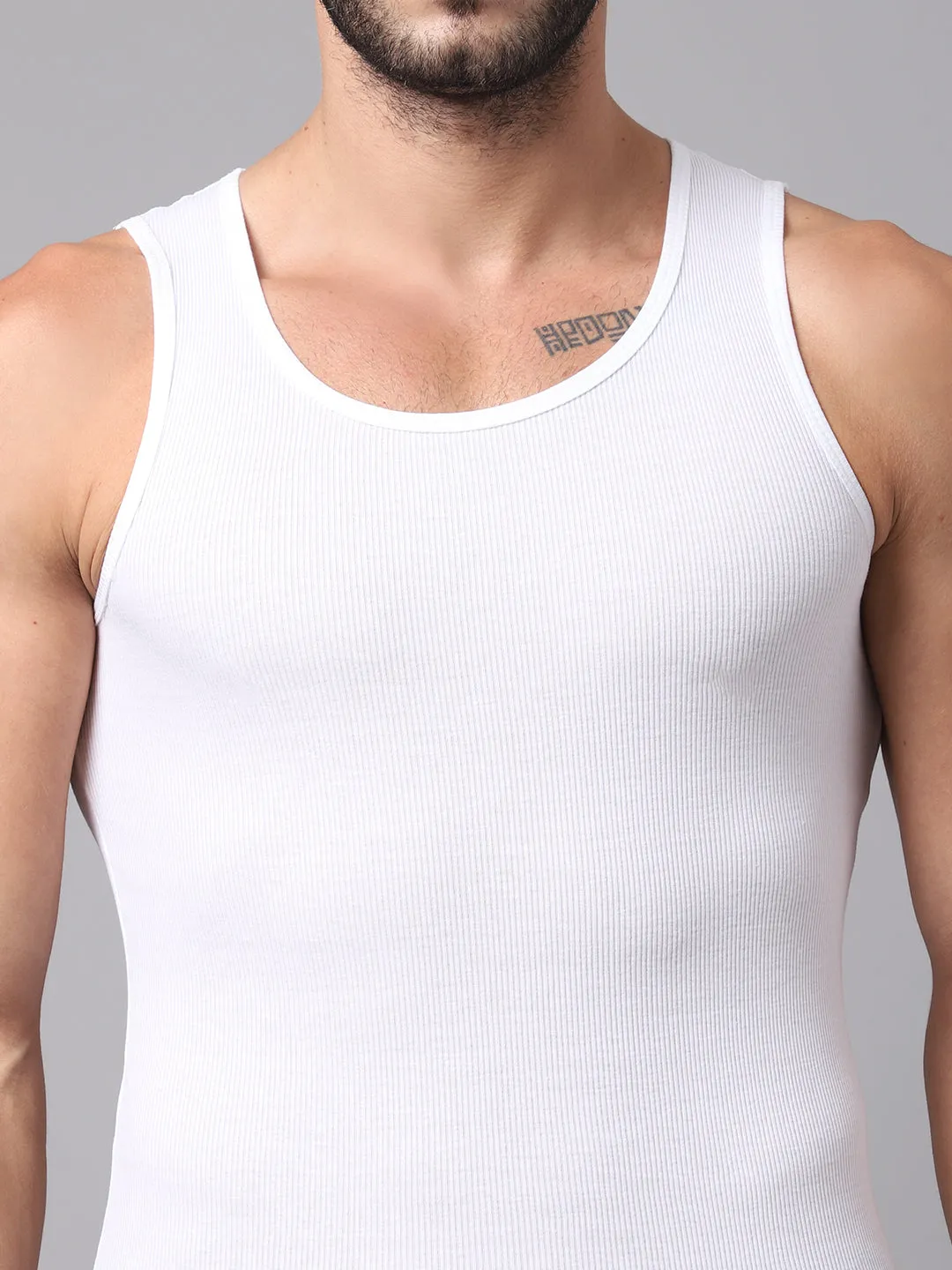 Mens Pack of 2 White Vest