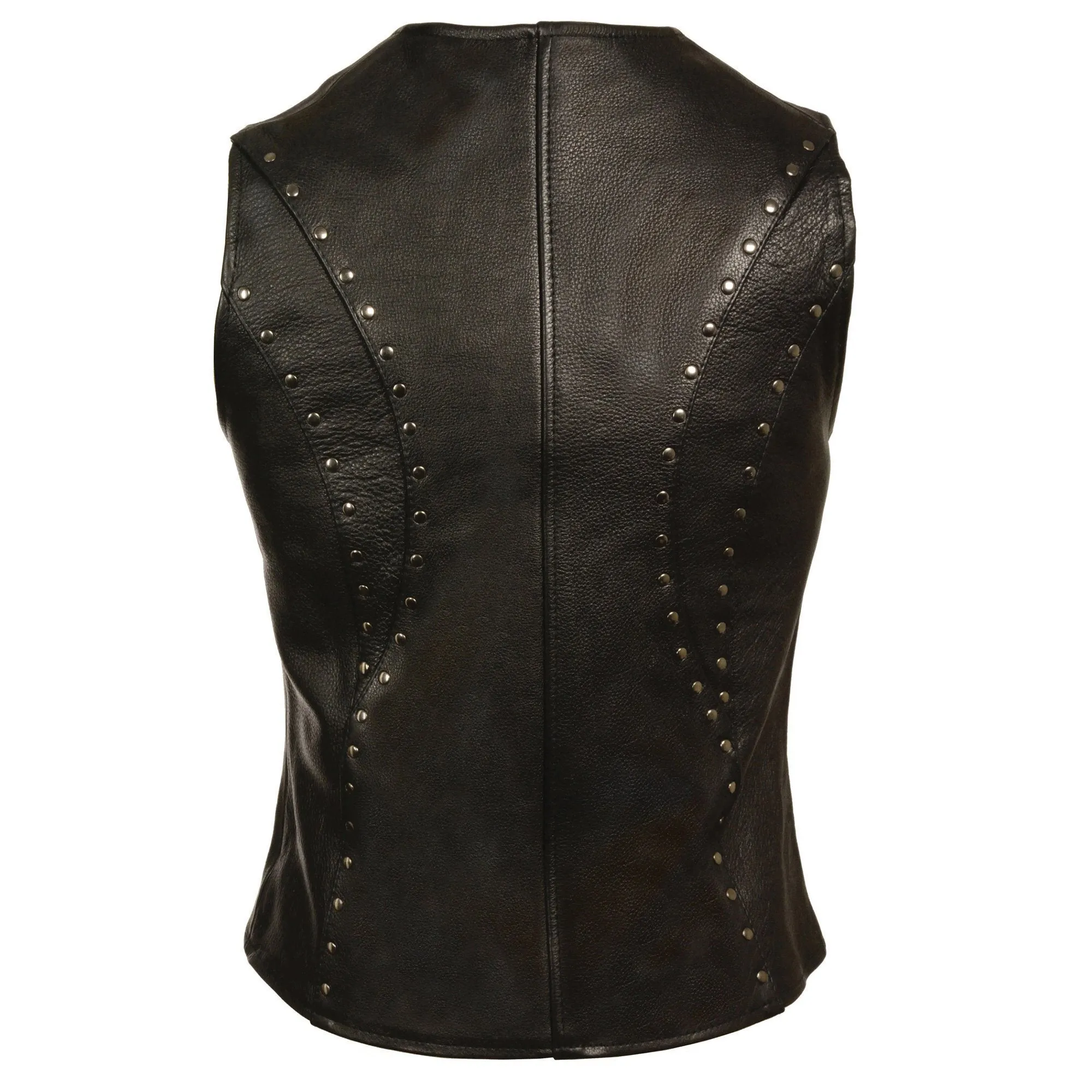 Milwaukee Leather ML2078 Women’s Zipper Front Vest with Studding Detail