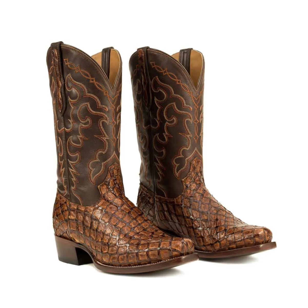 Rujo Boots Men's The Darin Auburn Pirarucu Fish Boots