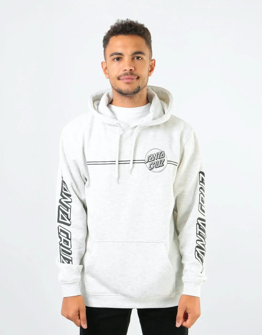 Santa Cruz Opus Dot Stripes Pullover Hoodie - Athletic Heather