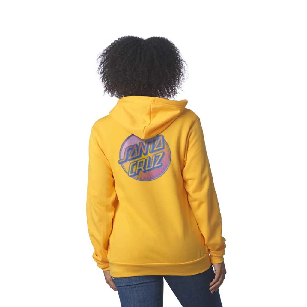 Santa Cruz Women's Contra Dot Pop Hooded Mid Wt Boyfriend Sweatshirt - Gold