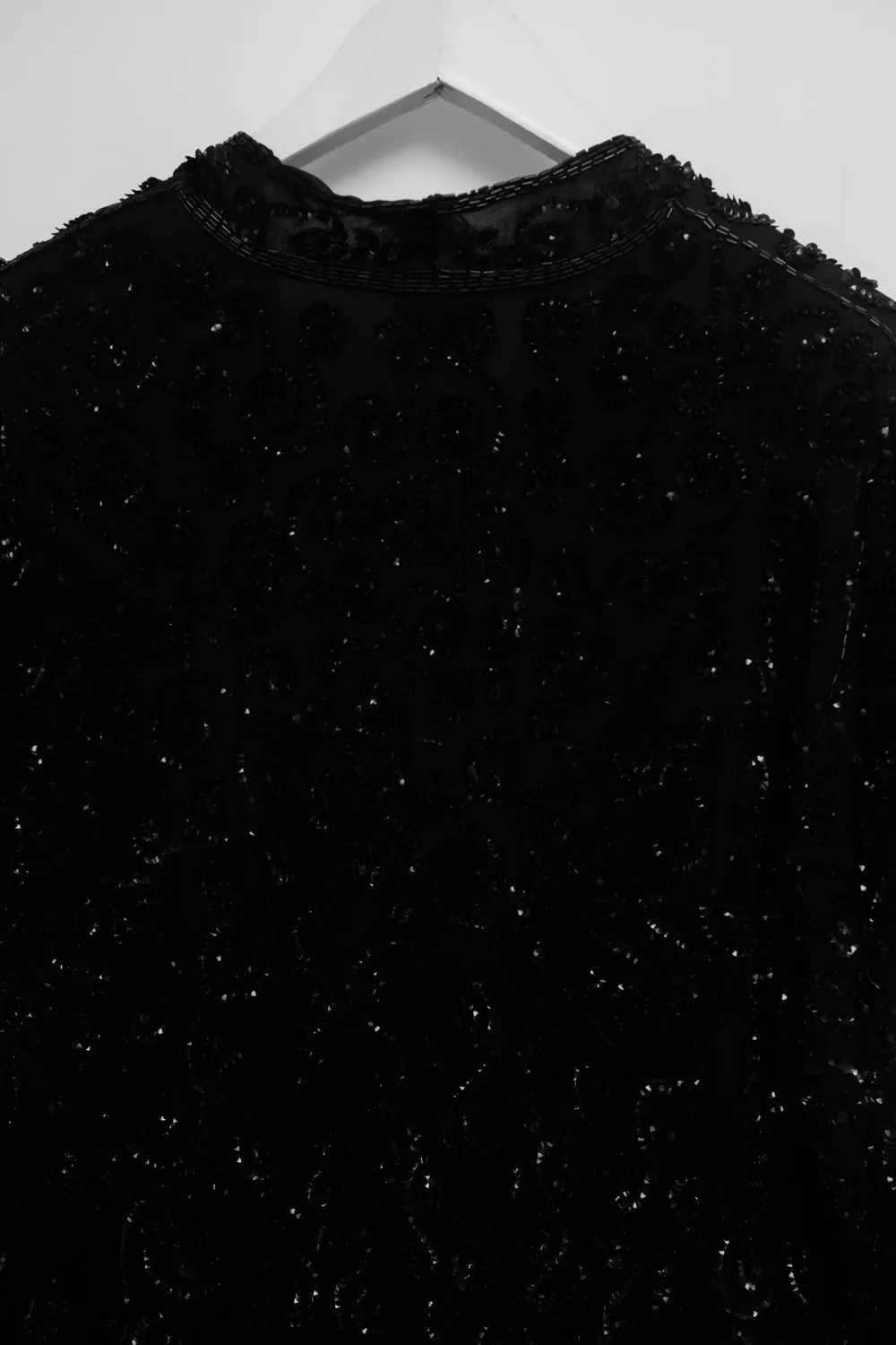 SILK SEQUIN BLACK HANDMADE VINTAGE JACKET